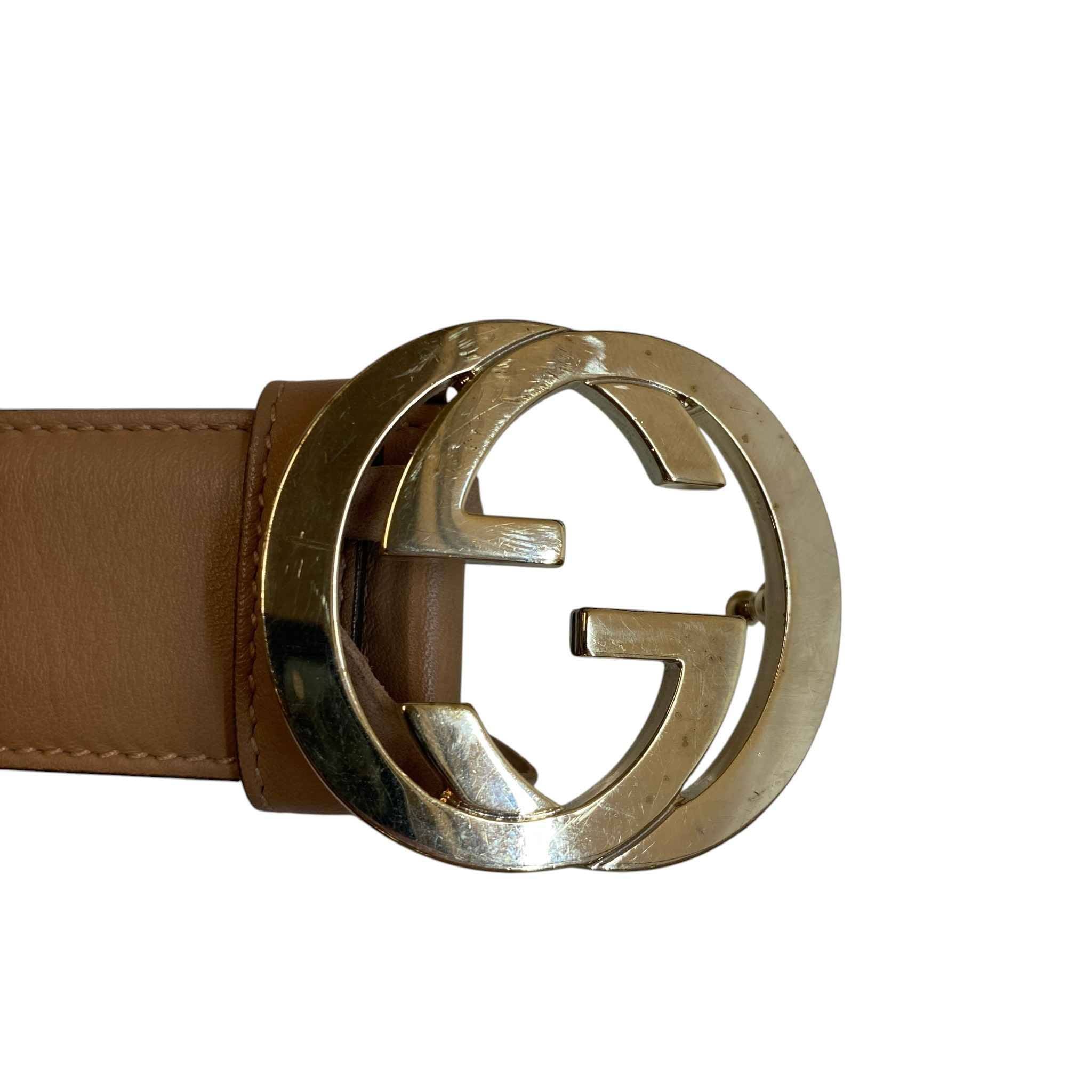 Women's Interlocking G Belt Nude Size 80CM / UK 8