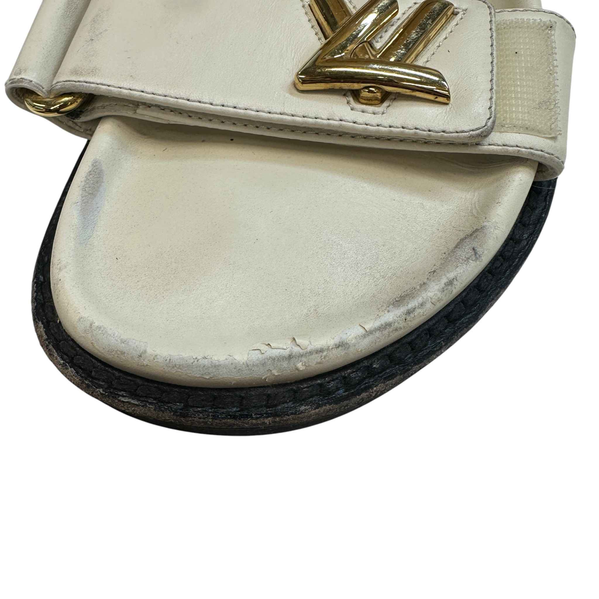 Women's Lv Sunset Flat Comfort Sandals Cream Size EU 38 / UK 5