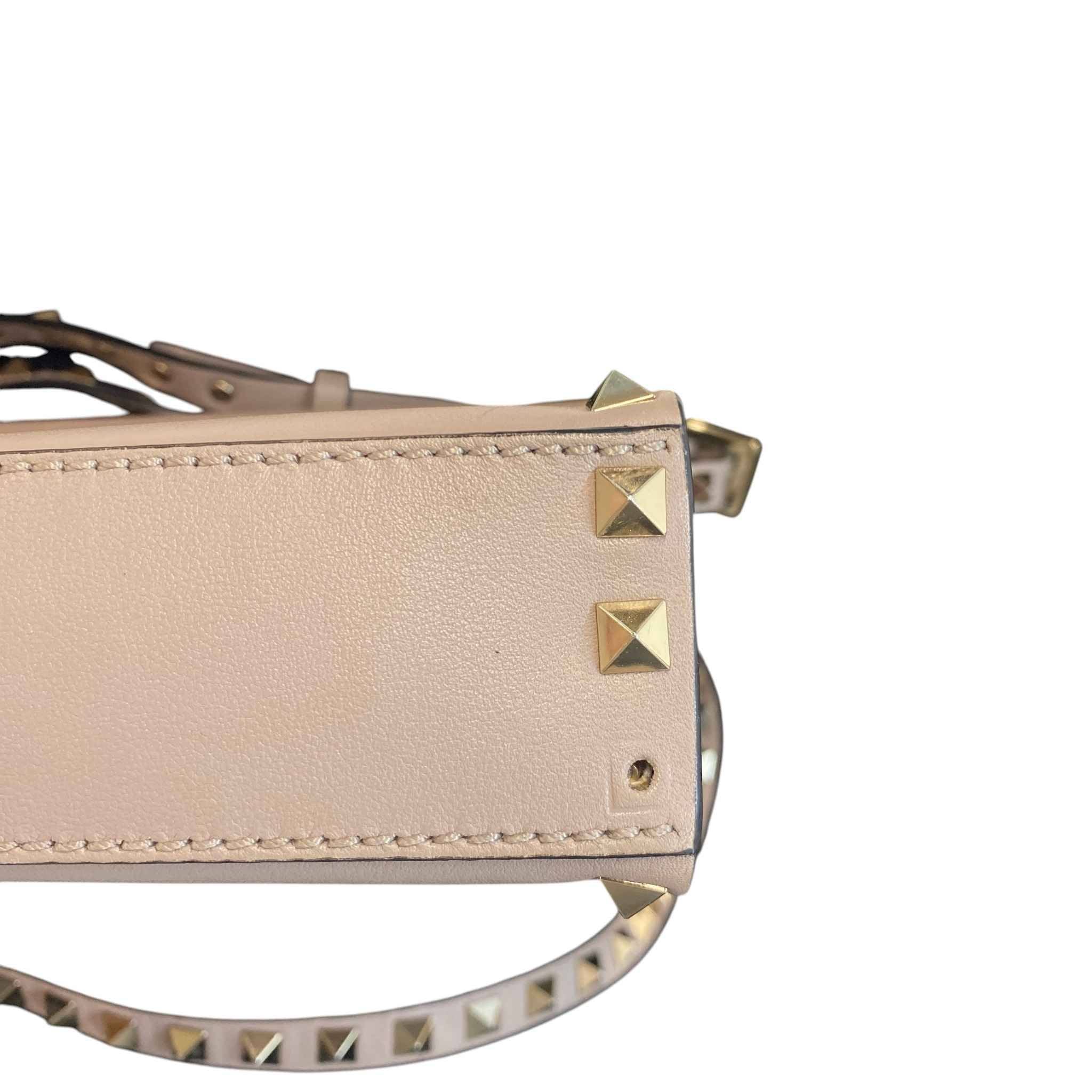 Women's Small Rockstud Crossbody Bag Nude