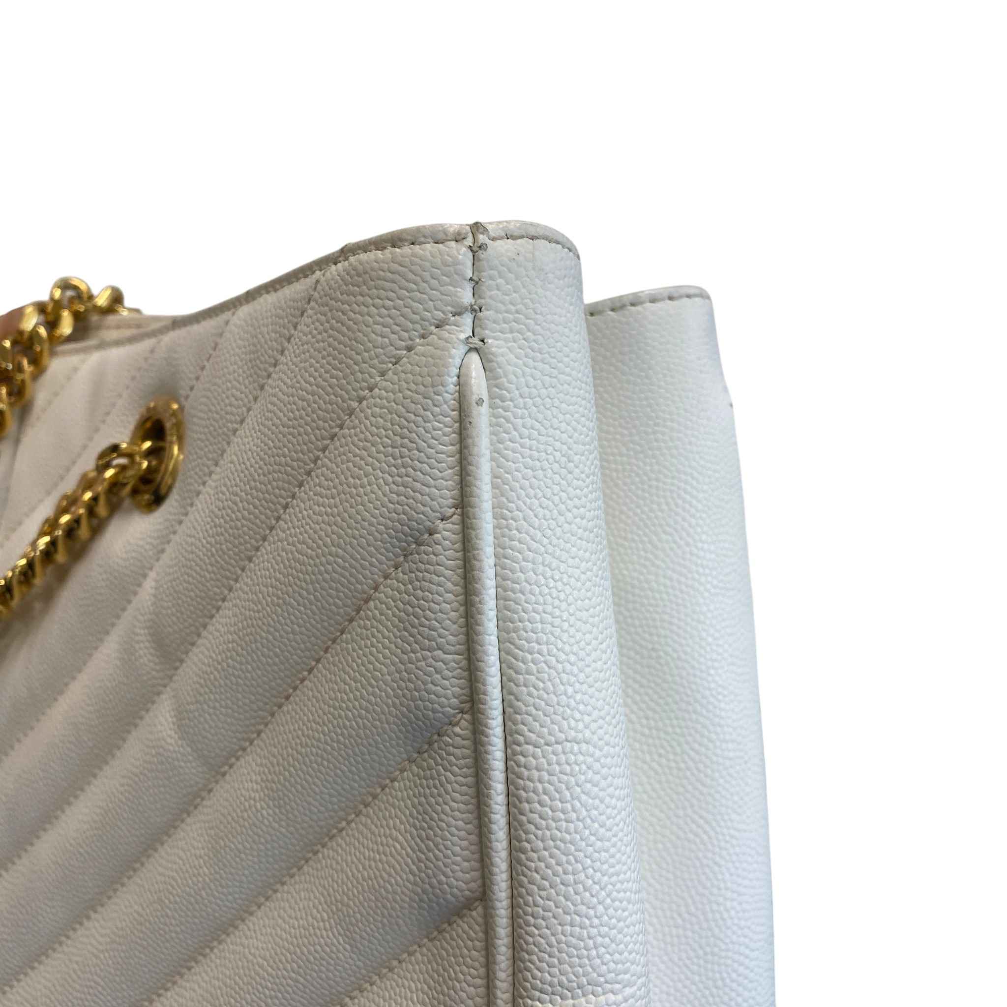 Women's Chevron Tote Bag White