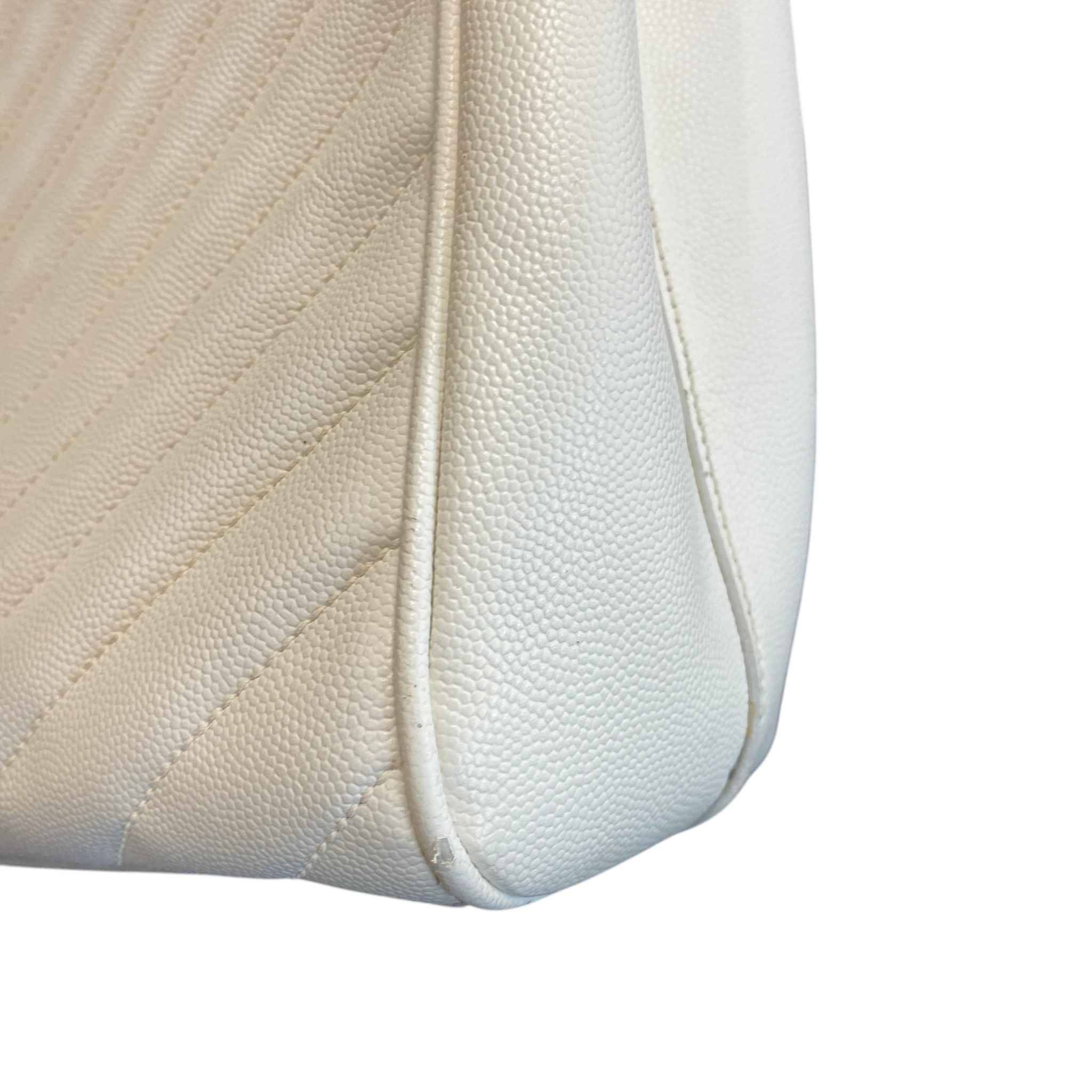 Women's Chevron Tote Bag White