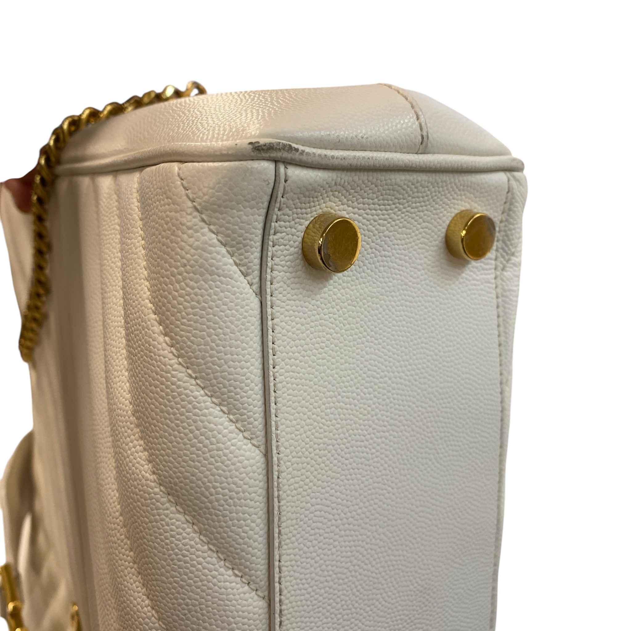 Women's Chevron Tote Bag White