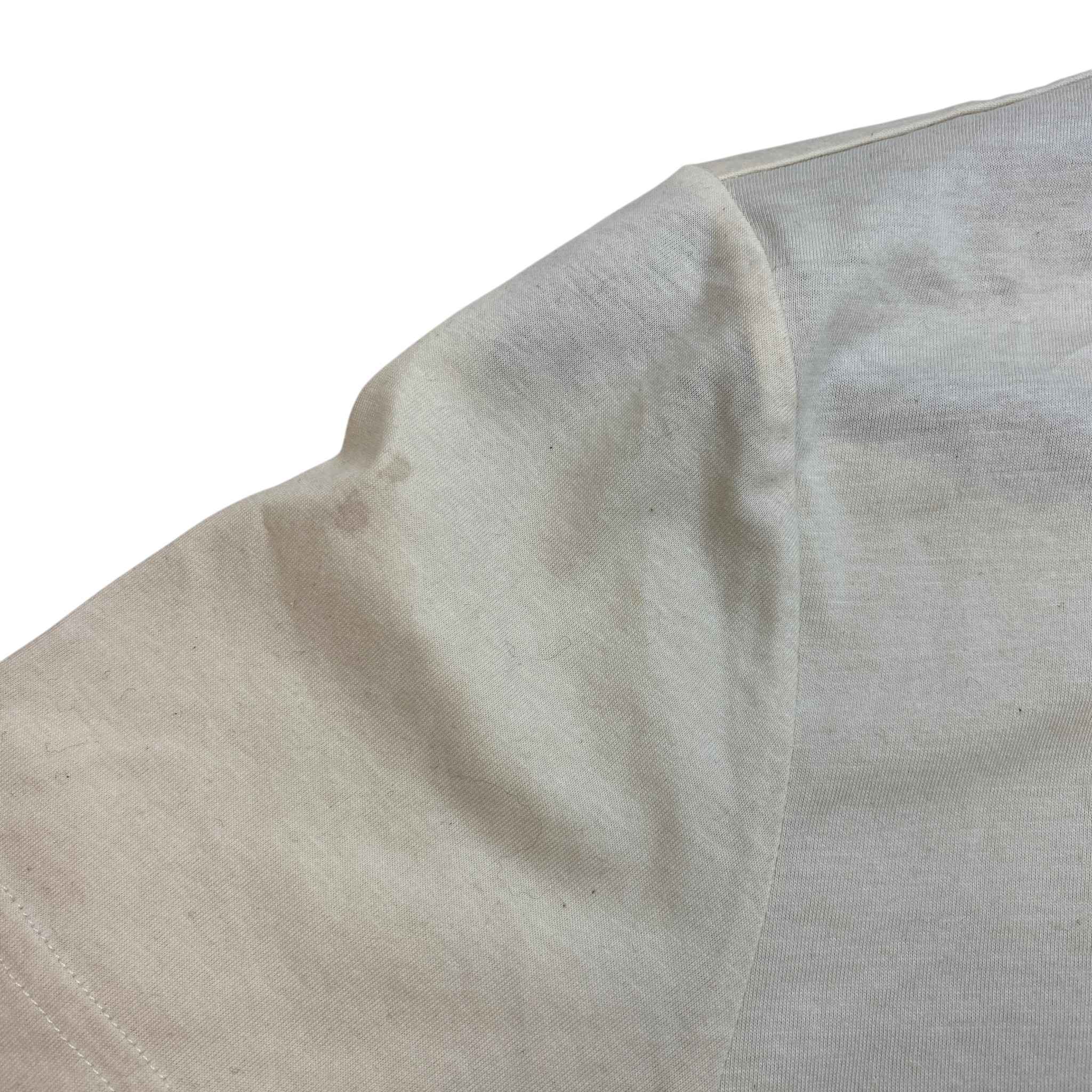 Women's Crystal Embellished T-Shirt Cream Size S