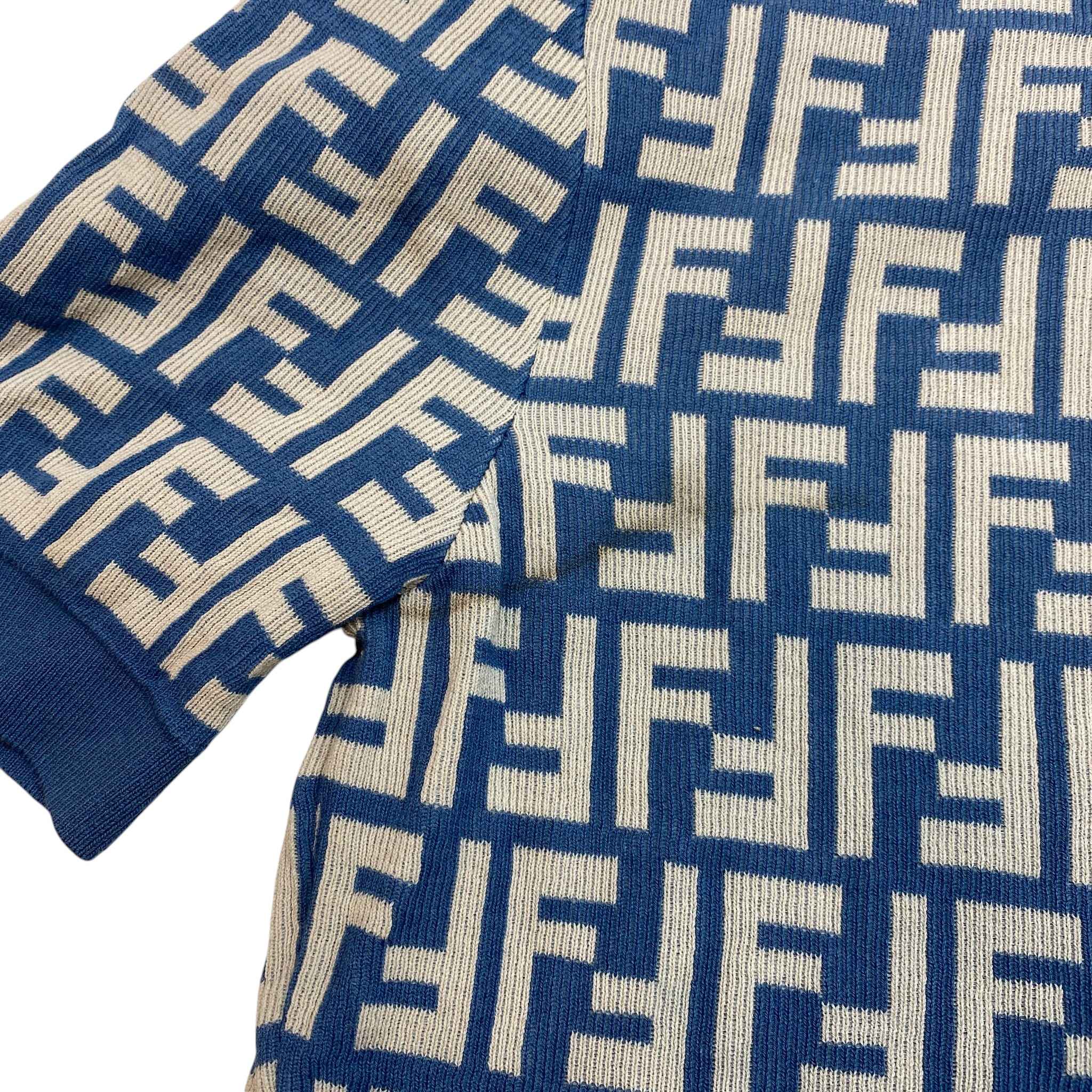 Women's Ff Jacquard Knit T-Shirt Blue Size S