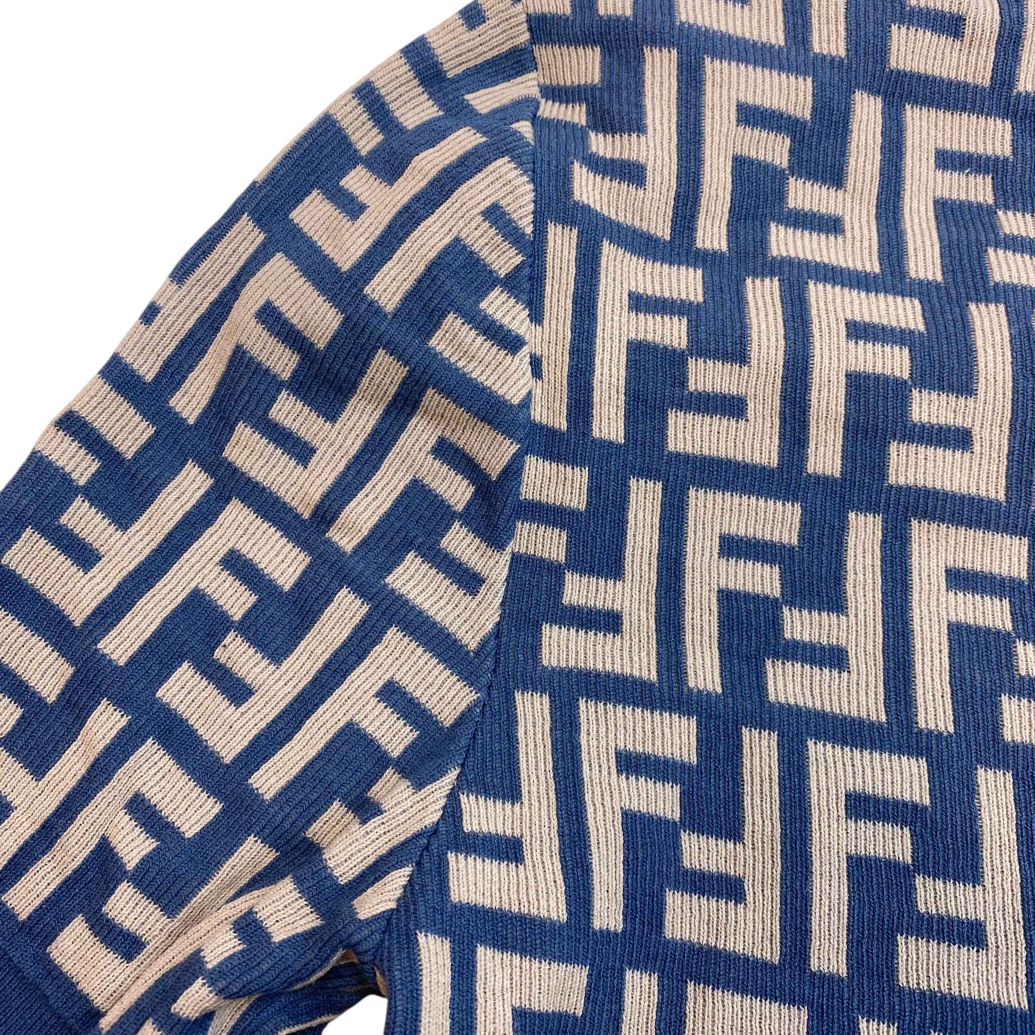 Women's Ff Jacquard Knit T-Shirt Blue Size S