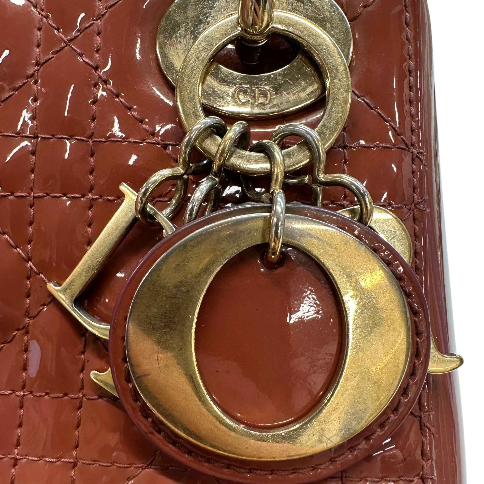 Women's Mini Lady Dior Patent Bag Brown