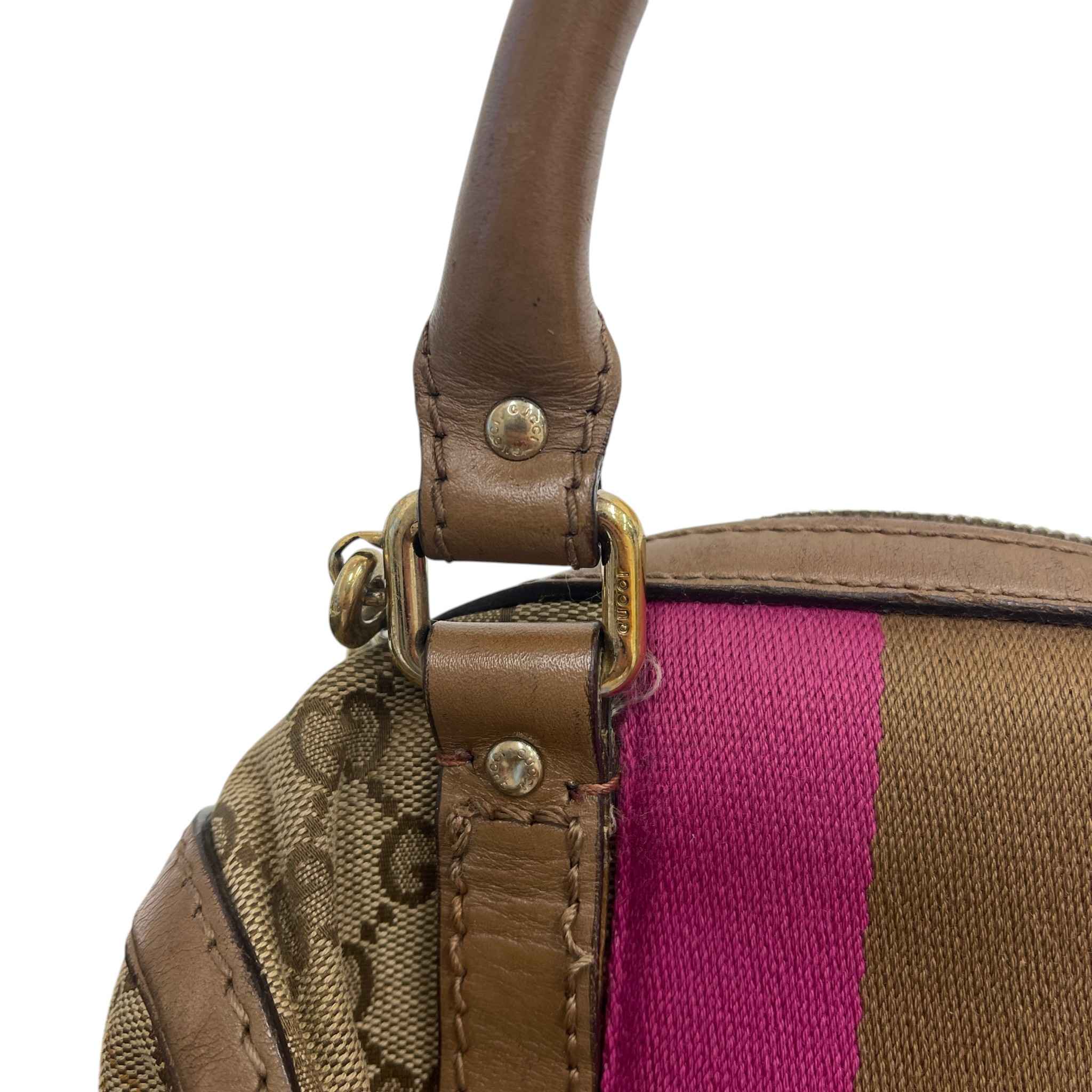 Women's Web Boston Gg Canvas Handbag Beige