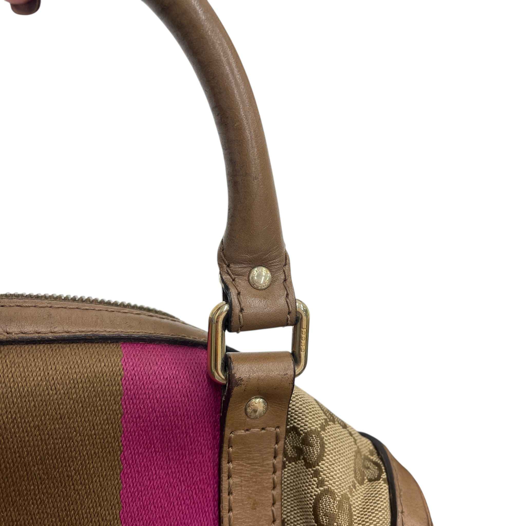 Women's Web Boston Gg Canvas Handbag Beige