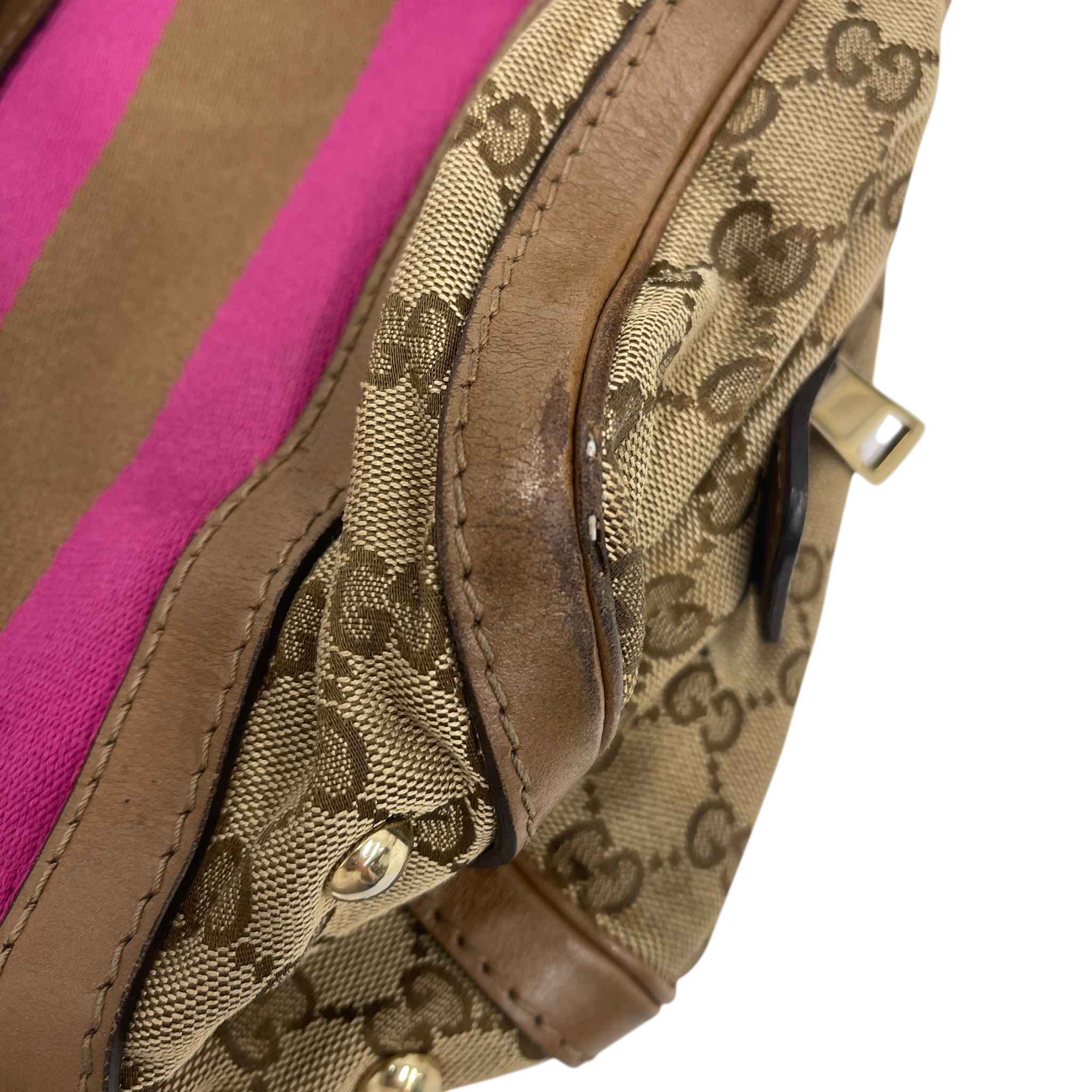 Women's Web Boston Gg Canvas Handbag Beige