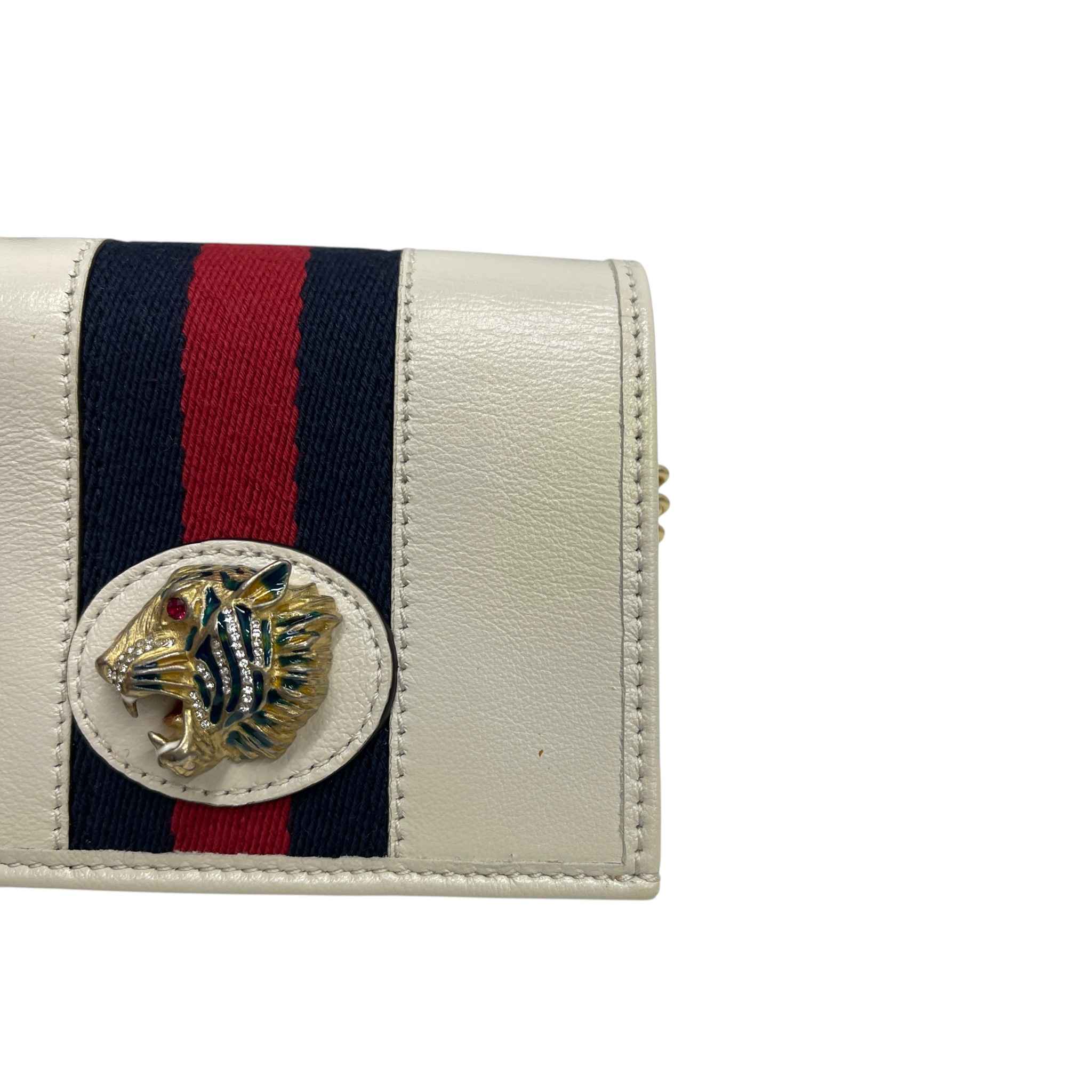 Women's Rajah Chain Card Case Wallet Cream