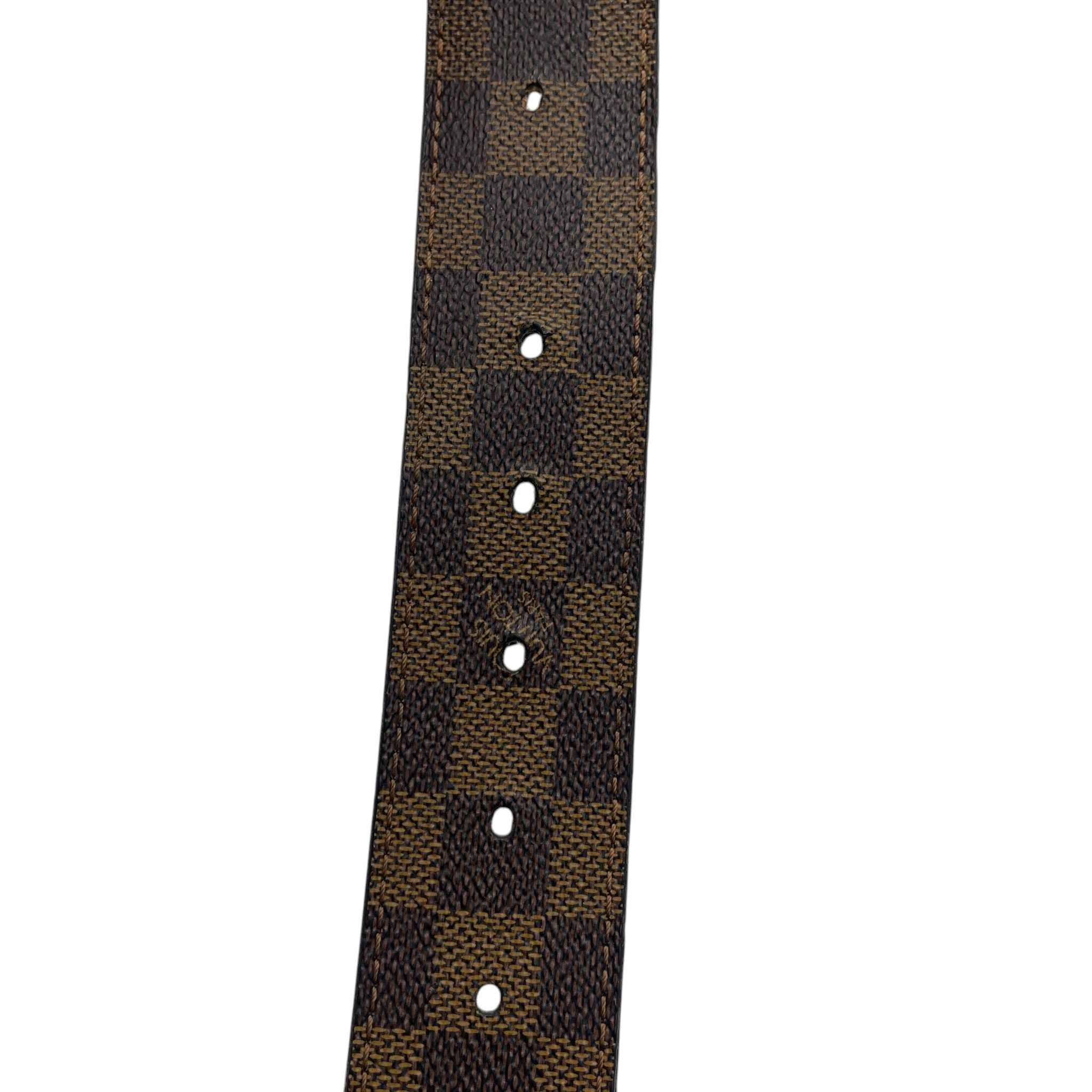 Men's Damier Ebene Belt Brown Size Waist 30"