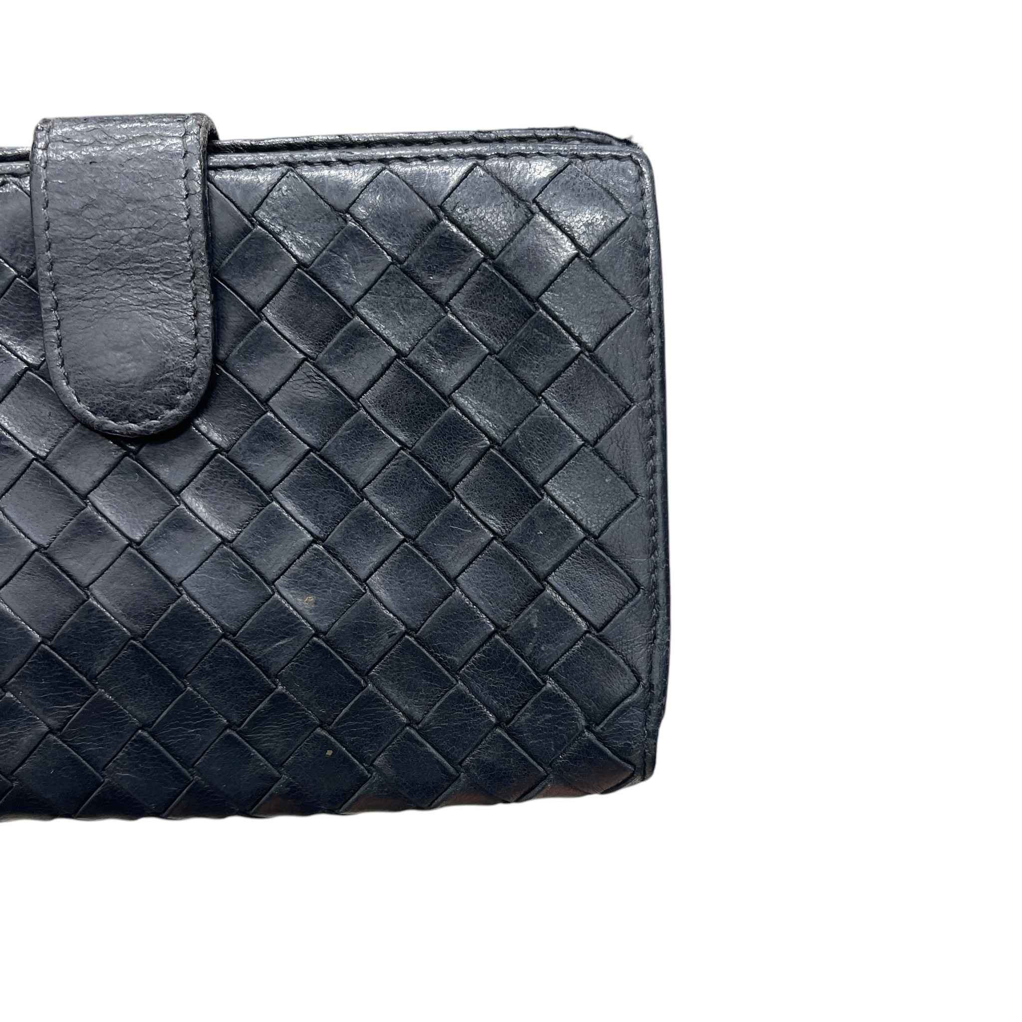 Women's Woven Intrecciato Wallet Black