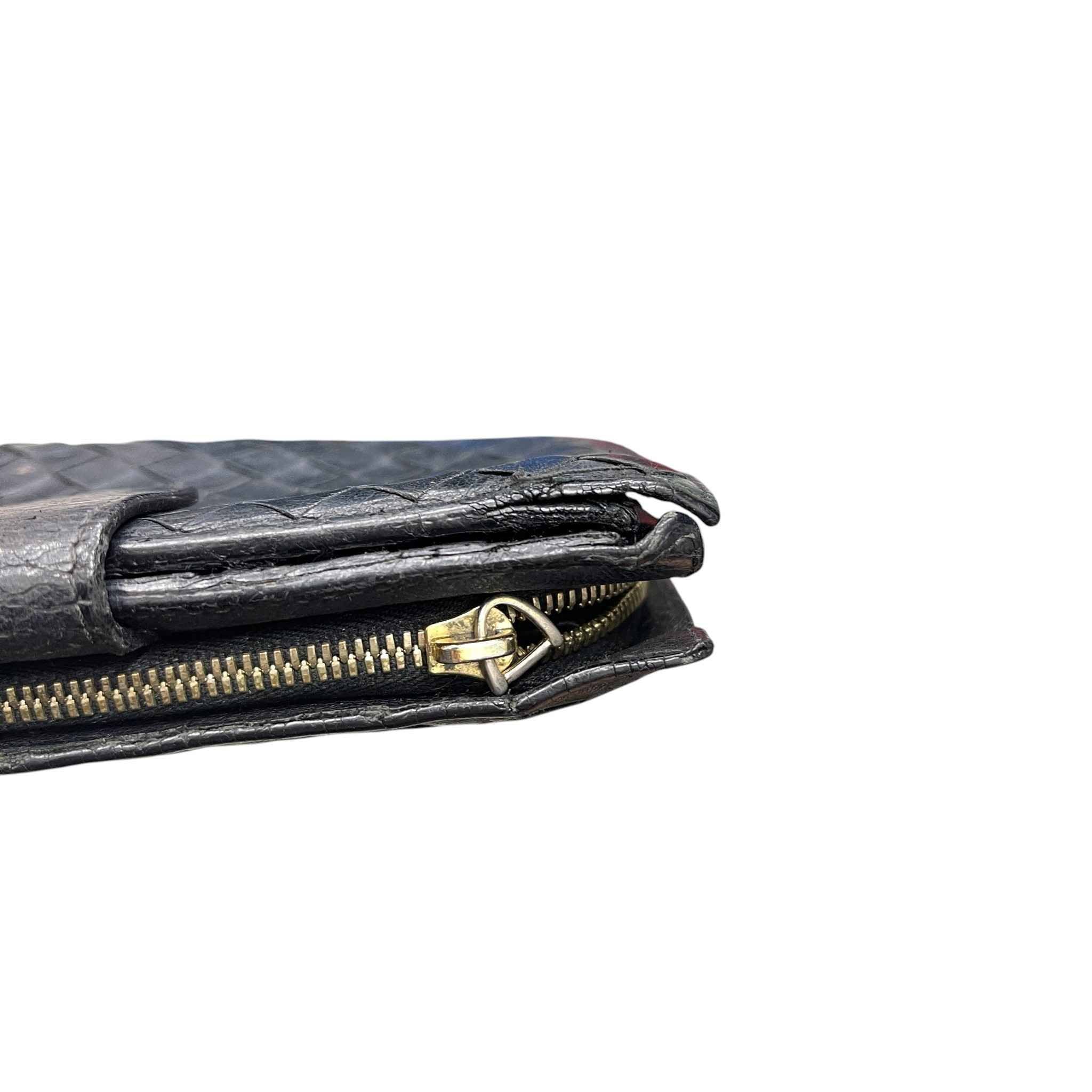 Women's Woven Intrecciato Wallet Black