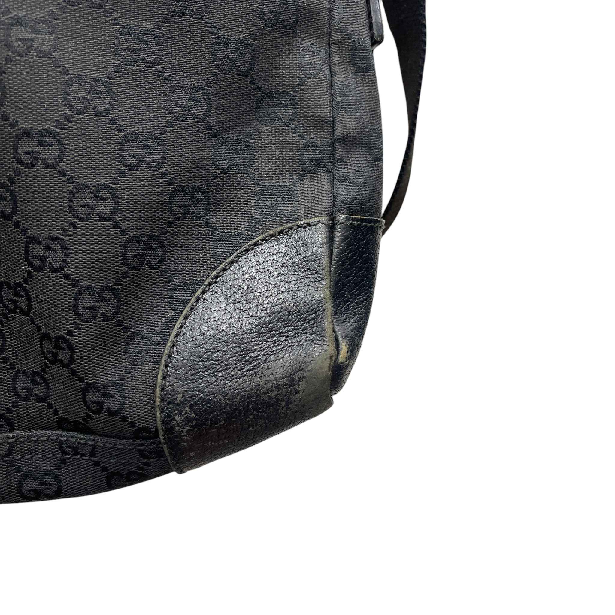 Women's Gg Monogram Canvas Messenger Bag Black