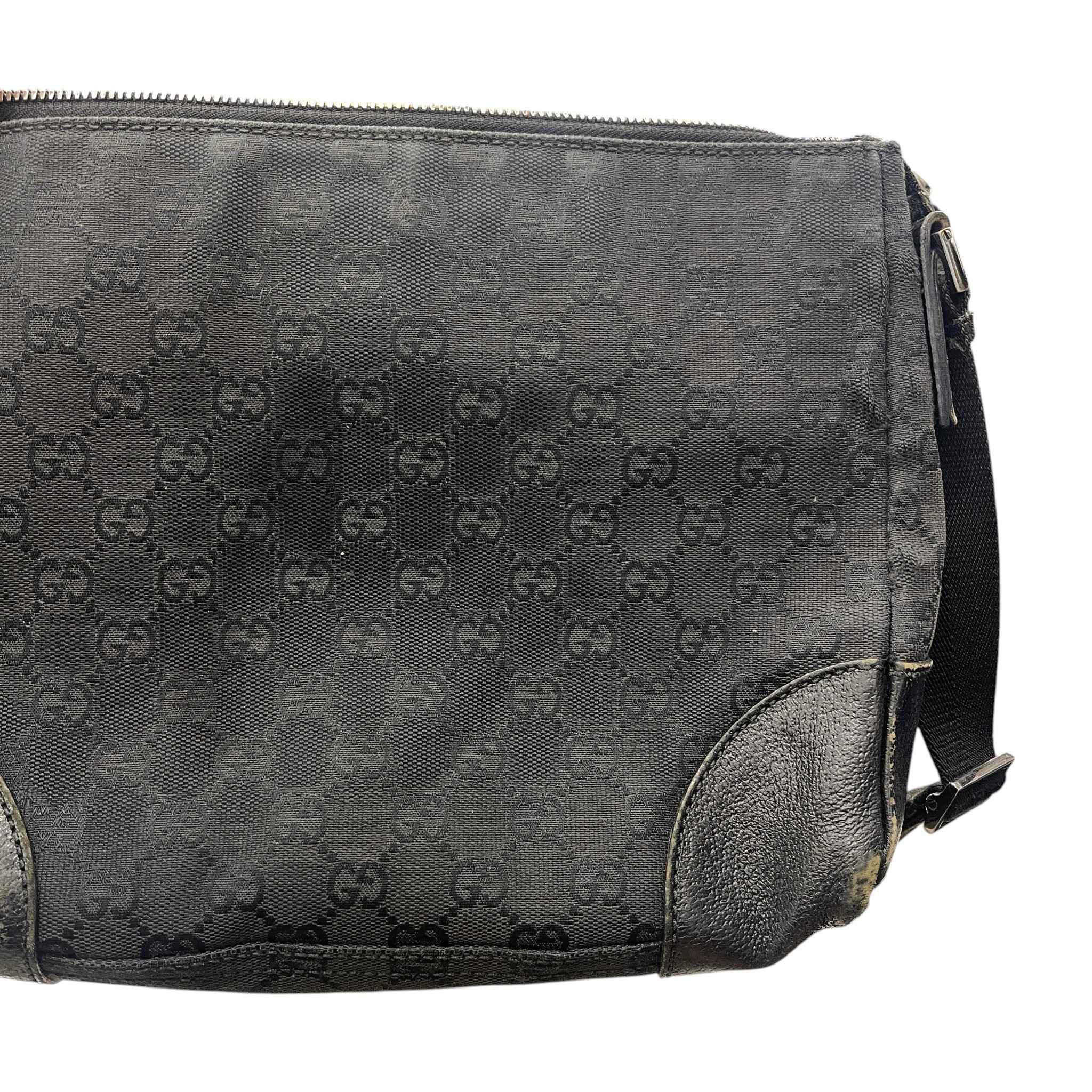 Women's Gg Monogram Canvas Messenger Bag Black