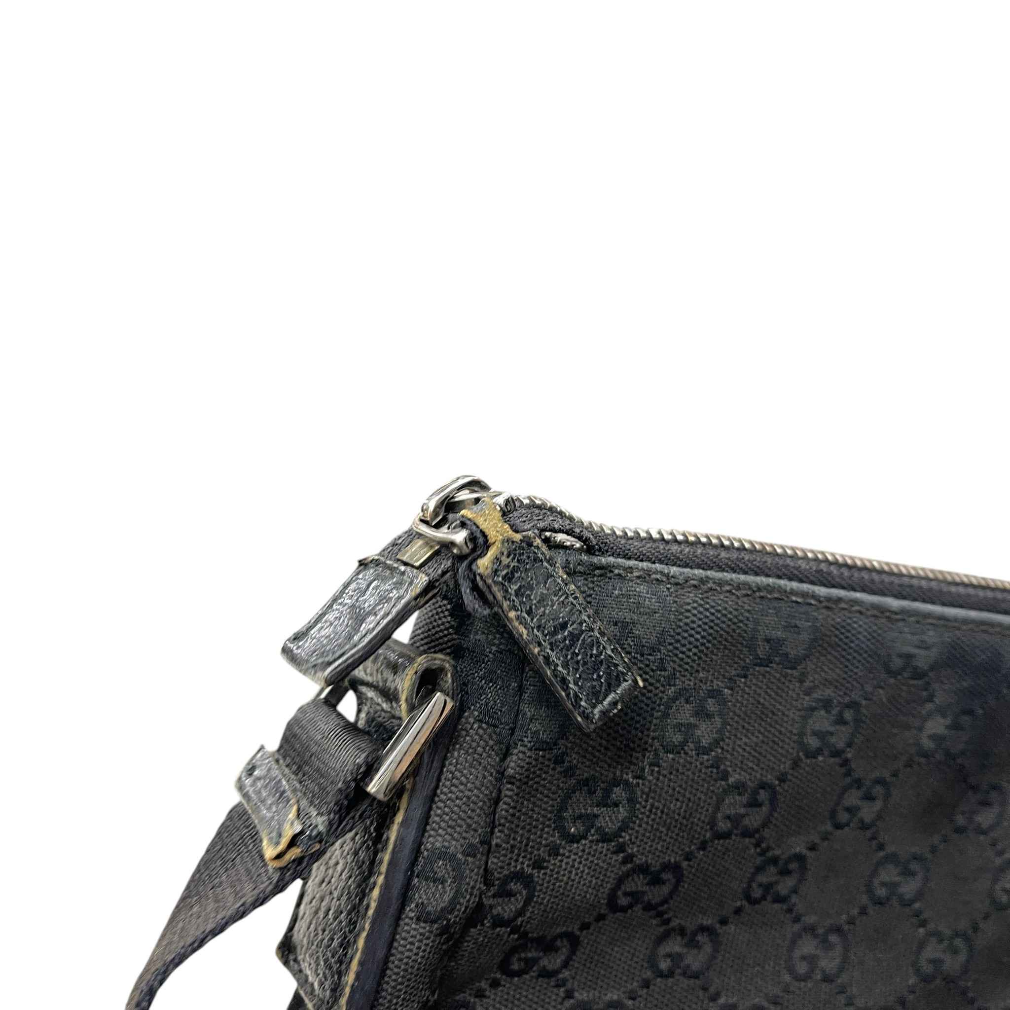 Women's Gg Monogram Canvas Messenger Bag Black