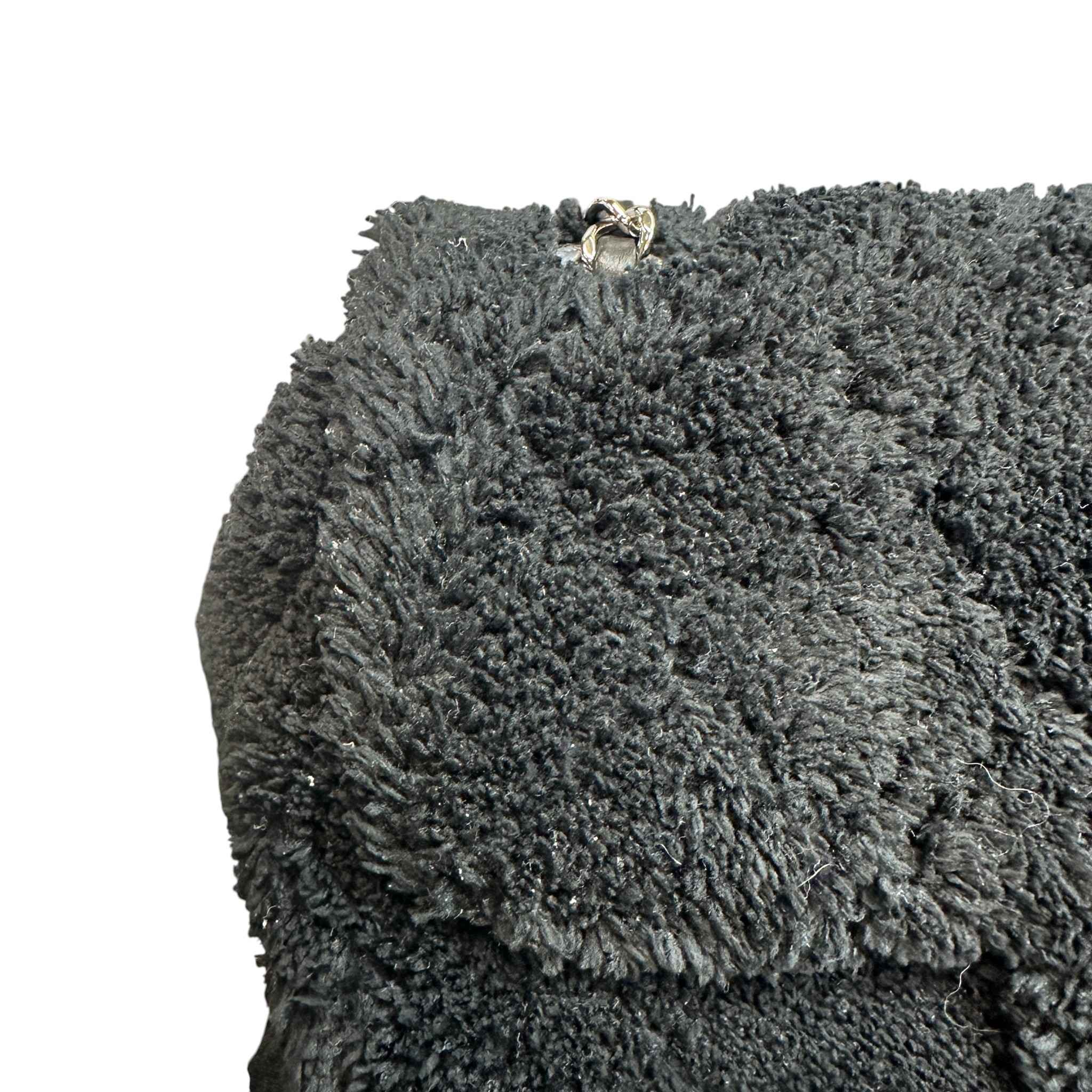 Women's Shearling Classic Fur Single Flap Bag Black