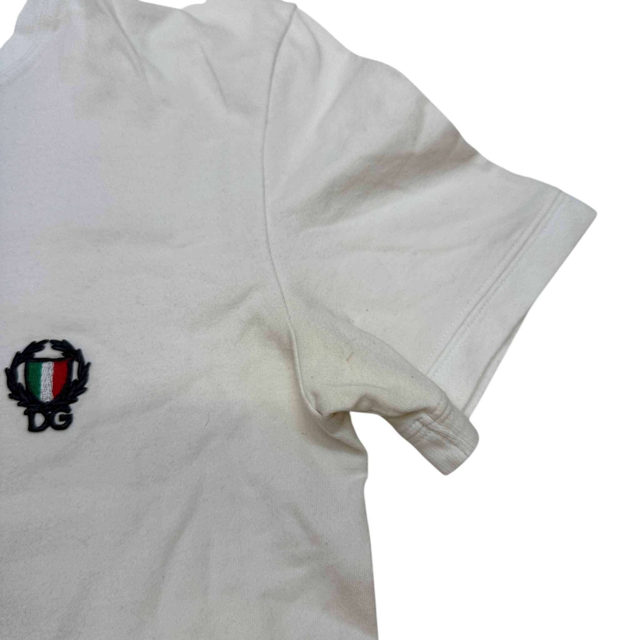 Men's Embroidered Logo T-Shirt White Size XS