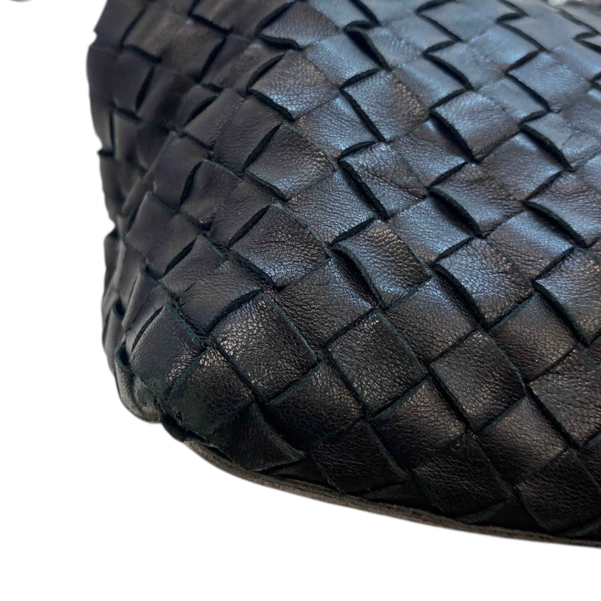 Women's Intrecciato Woven Nappa Bag Black
