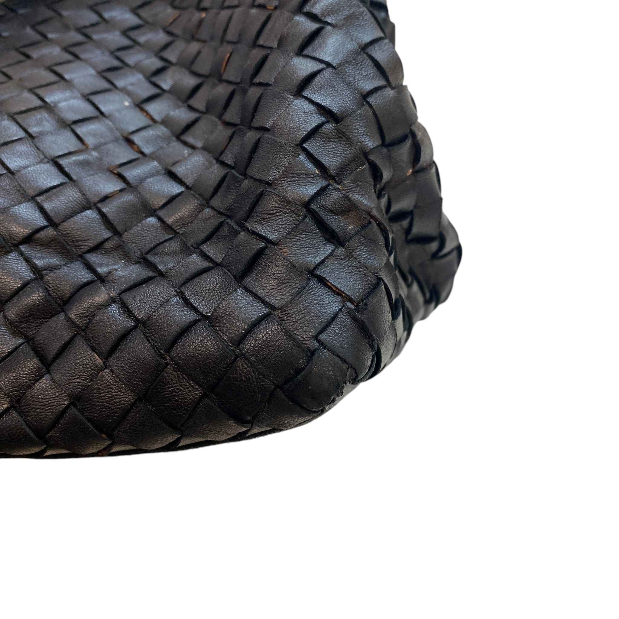 Women's Intrecciato Woven Nappa Bag Black