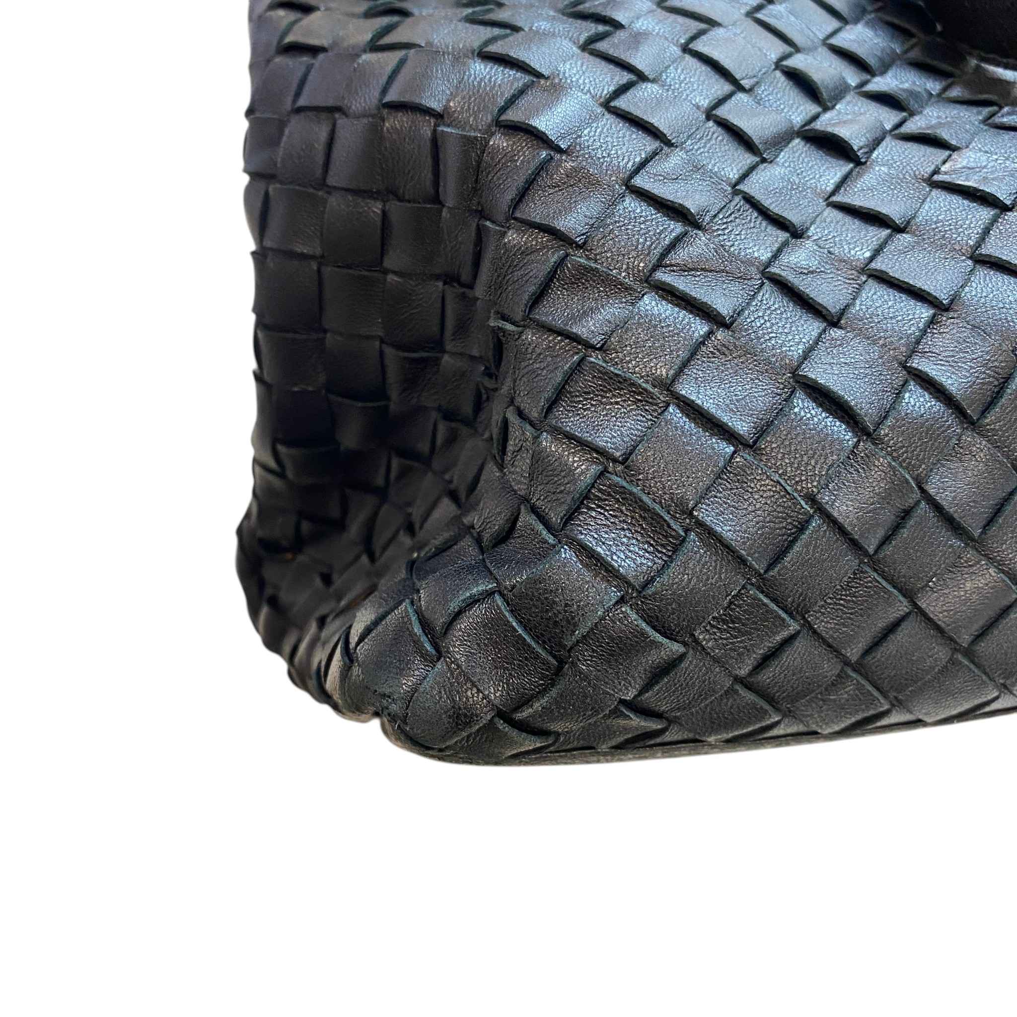 Women's Intrecciato Woven Nappa Bag Black