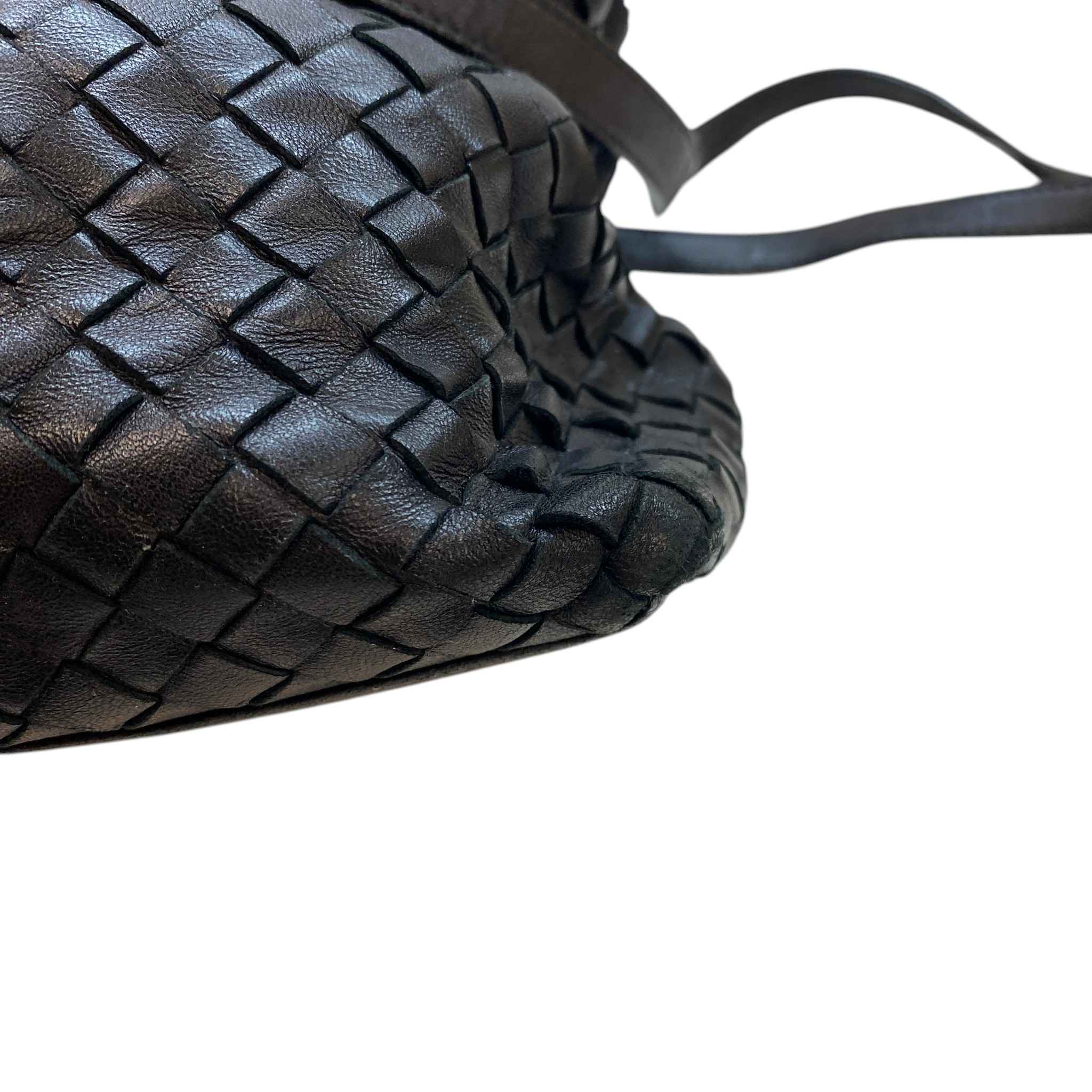Women's Intrecciato Woven Nappa Bag Black