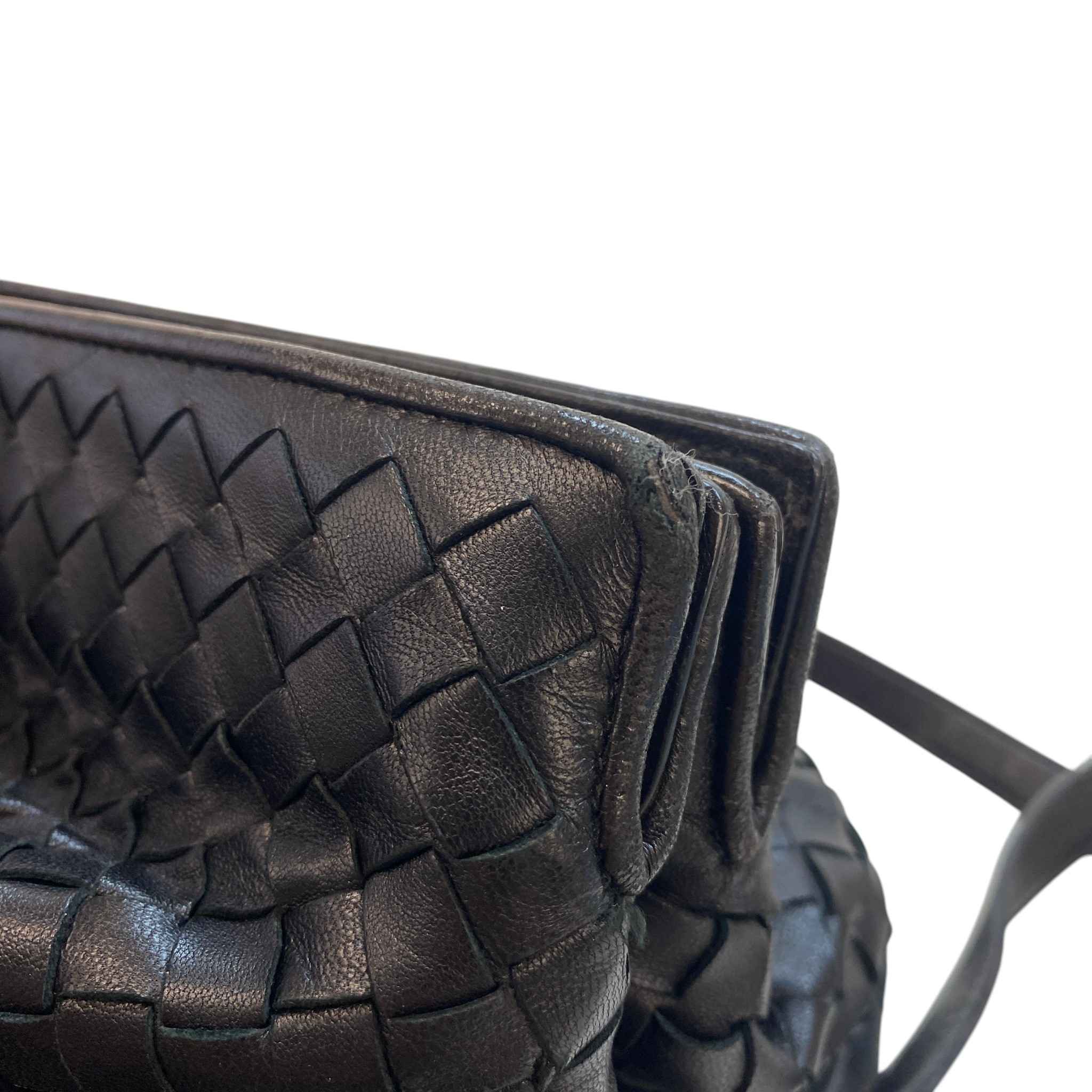 Women's Intrecciato Woven Nappa Bag Black