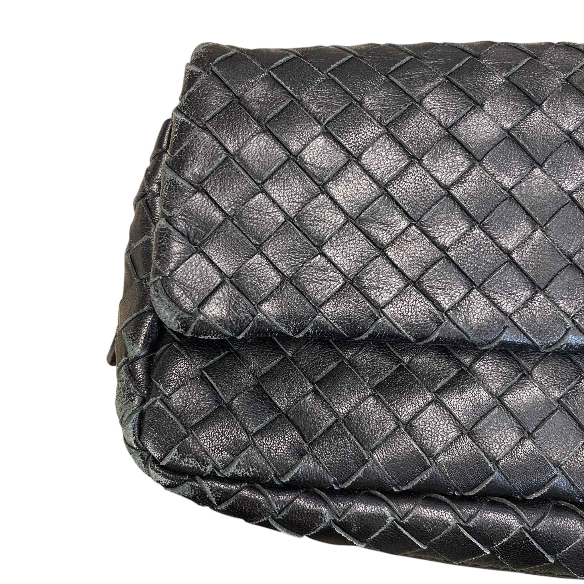 Women's Intrecciato Woven Olimpia Bag Black