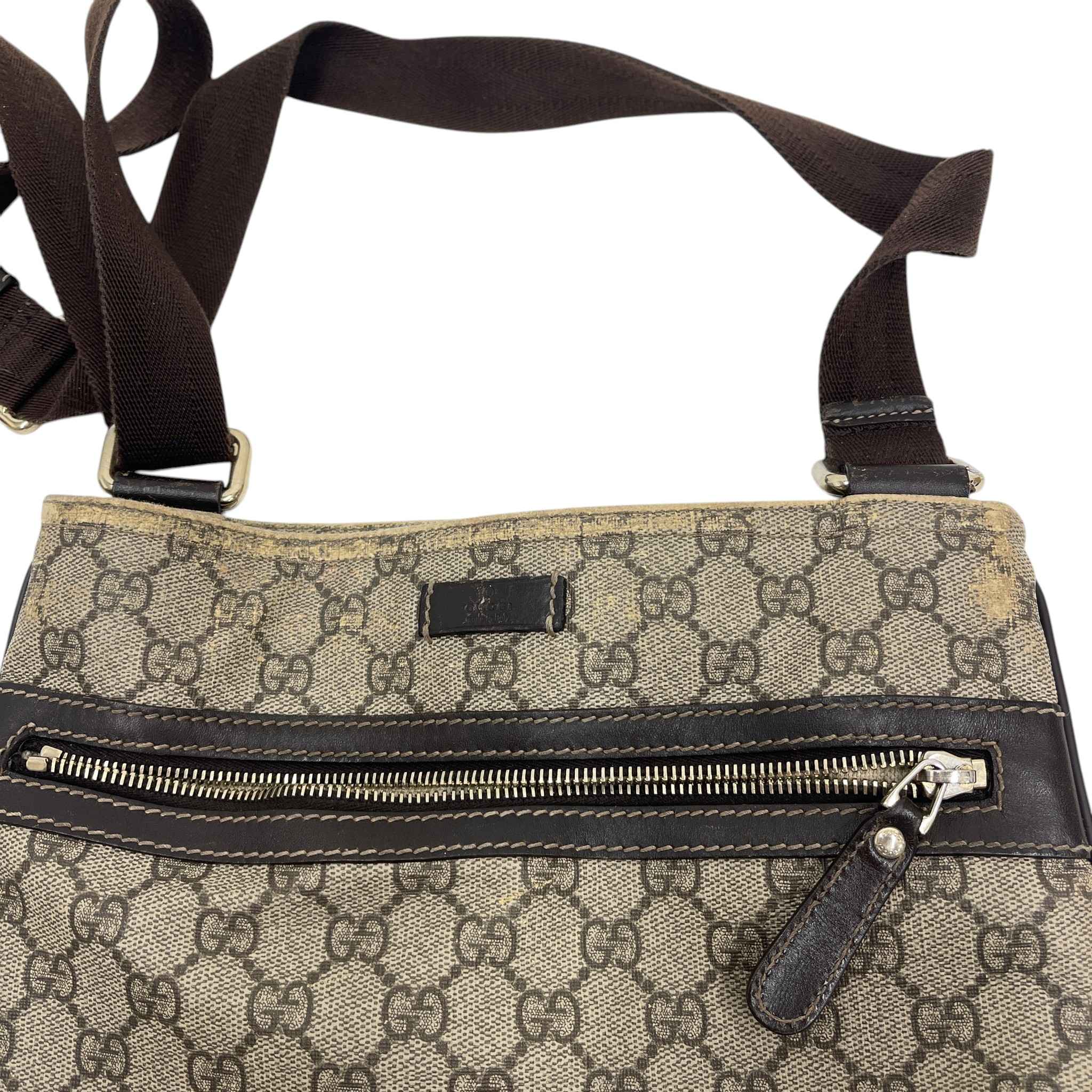 Men's Gg Supreme Messenger Bag Beige