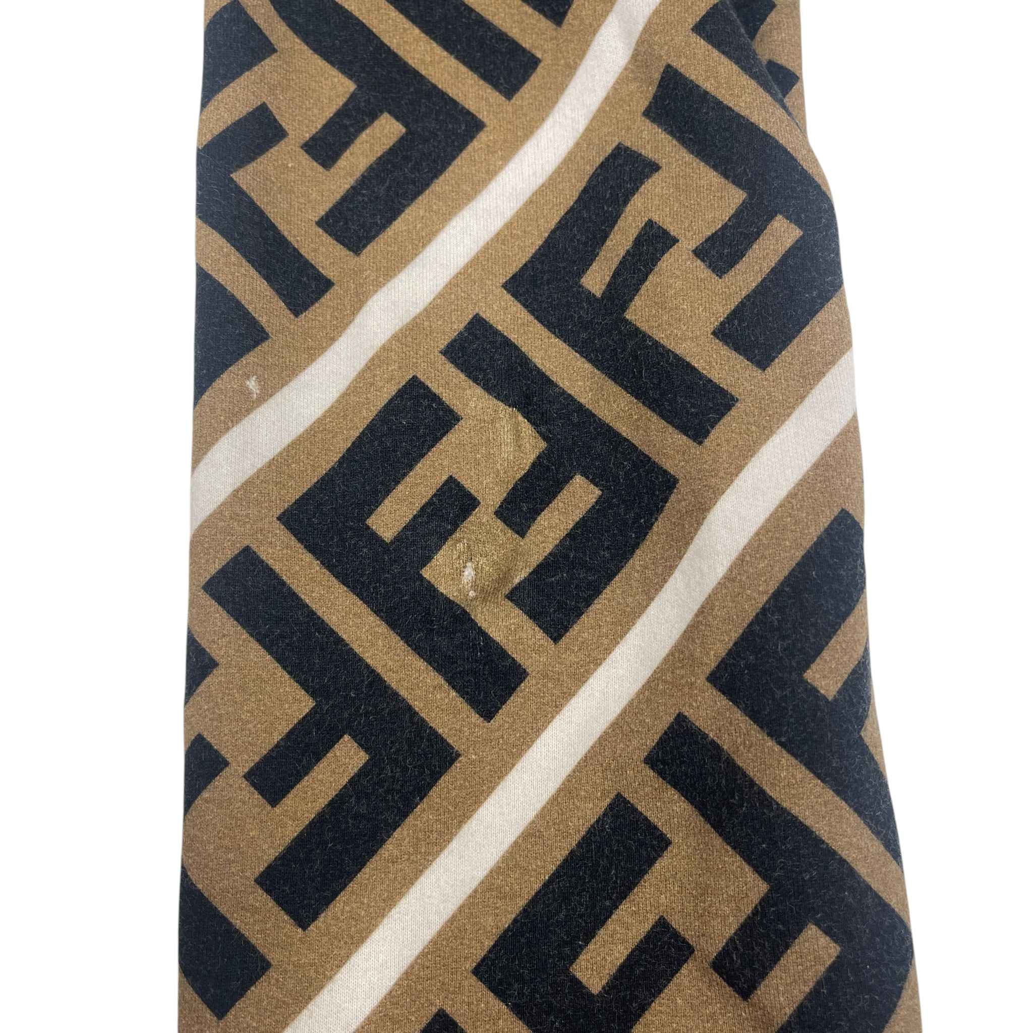 Men's Diagonal Ff Monogram Sweatshirt Beige Size XXL