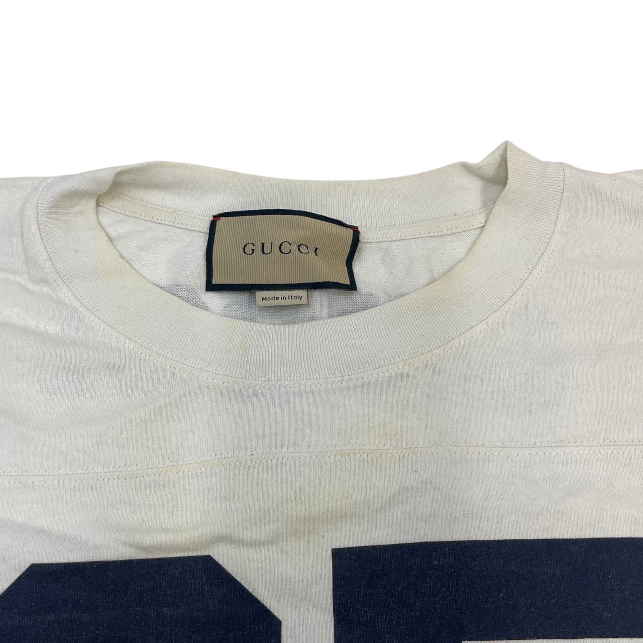 Men's Ss21 Alphabet Pattern Football Style T-Shirt White Size M