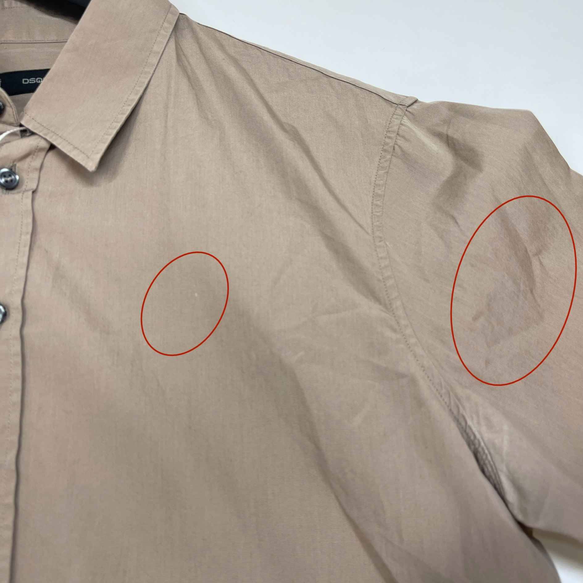 Men's Embroidered Logo Long Sleeve Shirt Beige Size IT 52 / UK XL