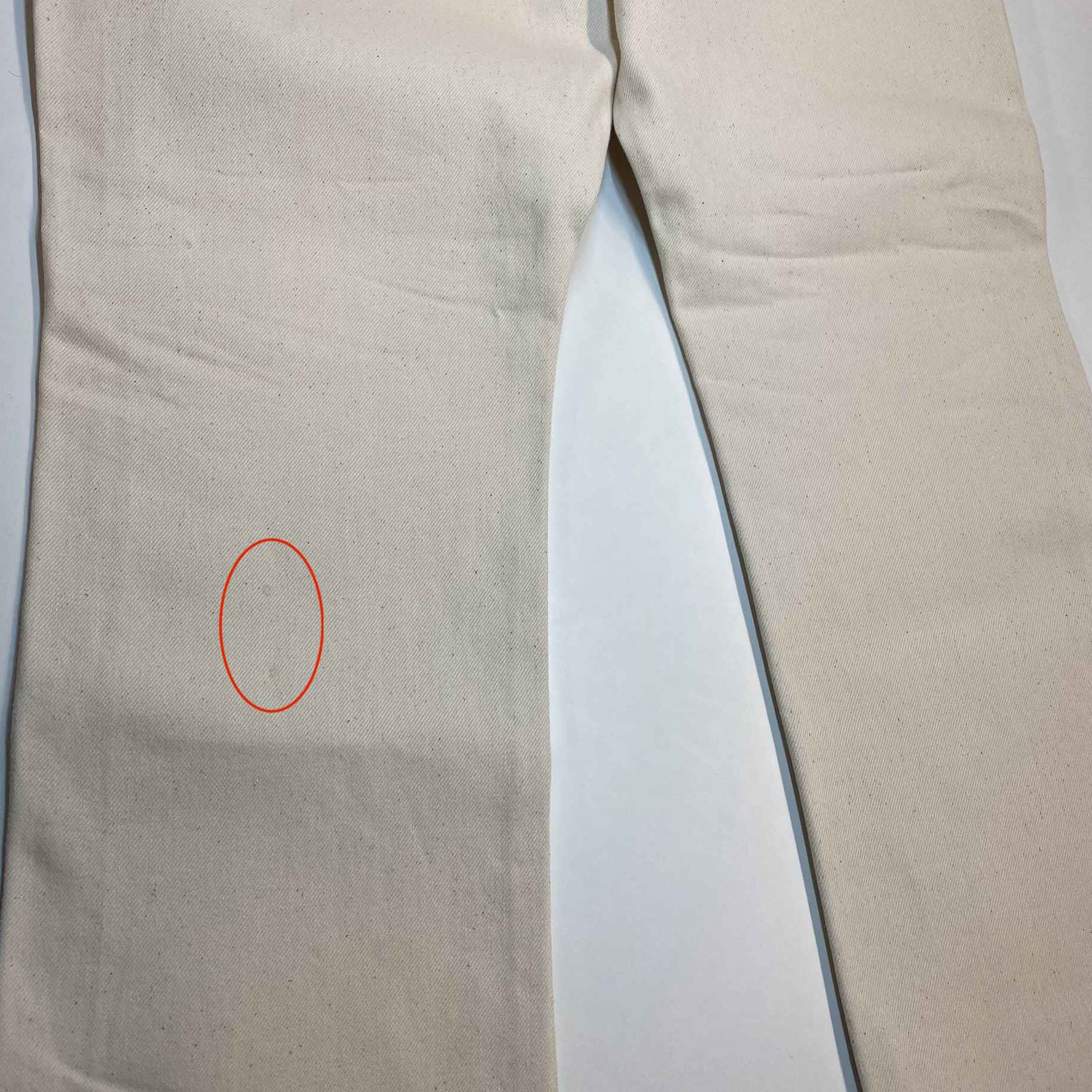 Men's Plaque Logo Worn Bull Denim Straight Jeans Cream Size IT 48 / UK 32