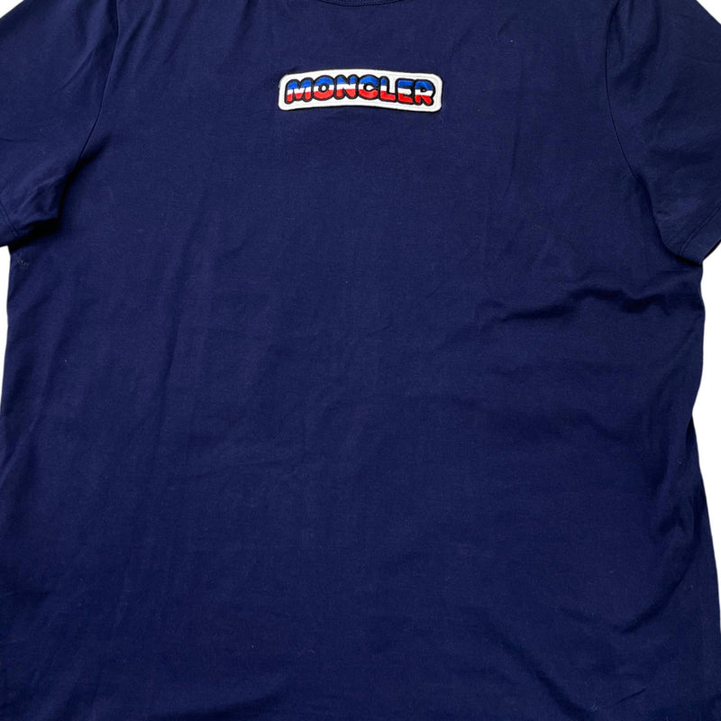 Men's Embroidered Logo Patch T-Shirt Navy Size L