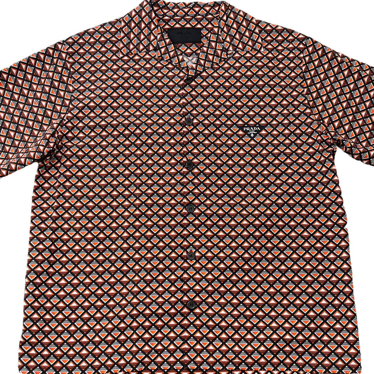 Men's Triangle Logo Long Sleeve Shirt Orange Size M - Photo 3