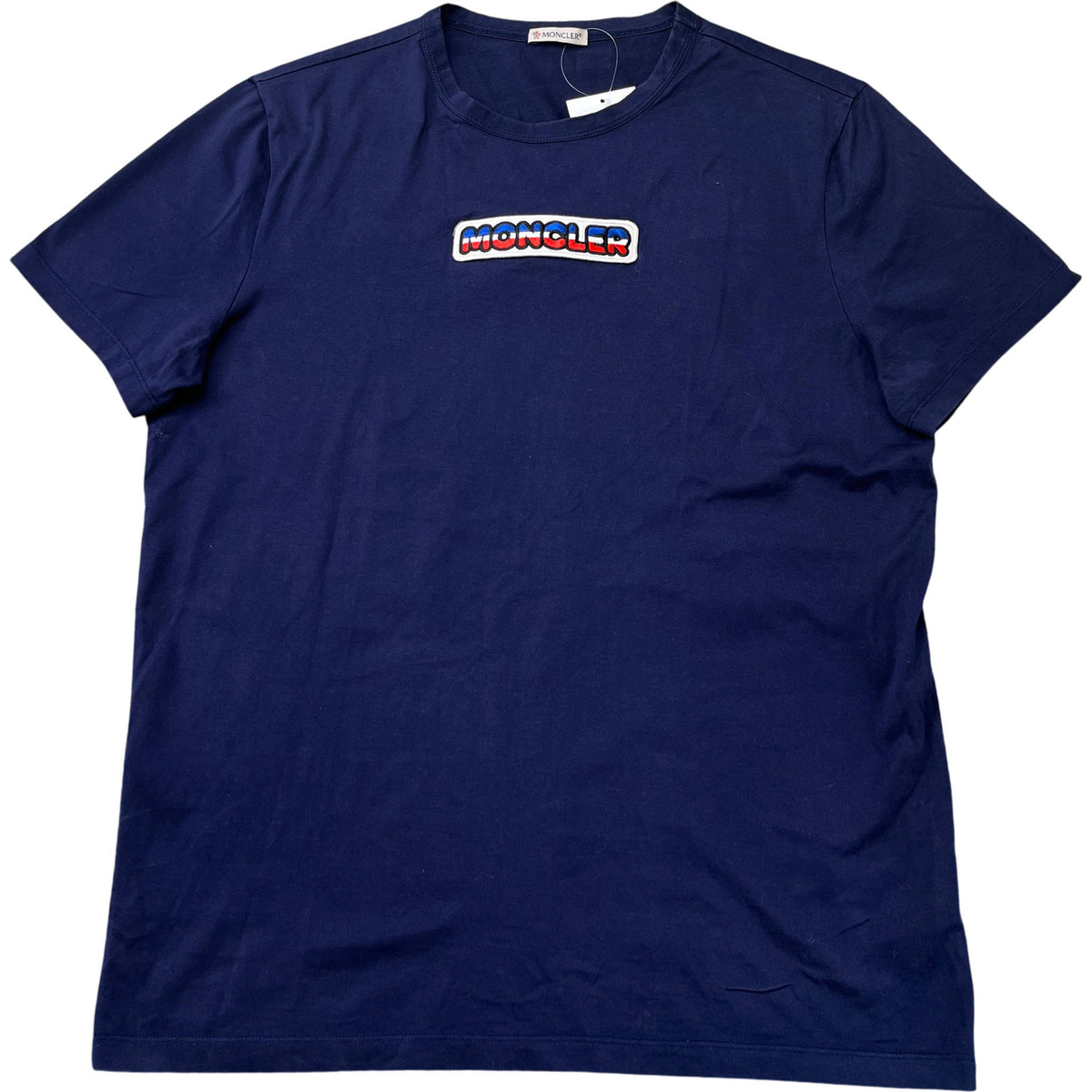 Men's Embroidered Logo Patch T-Shirt Navy Size L - Photo 1