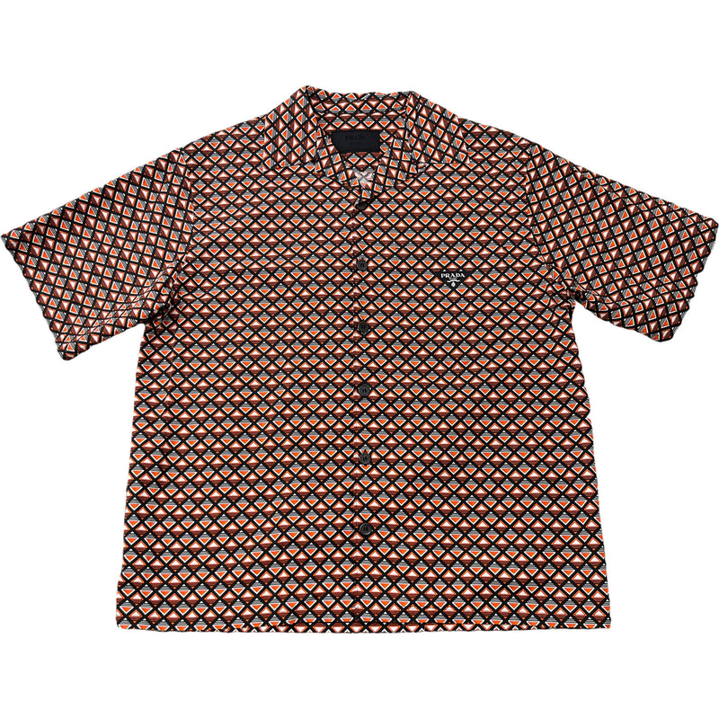 Men's Triangle Logo Long Sleeve Shirt Orange Size M