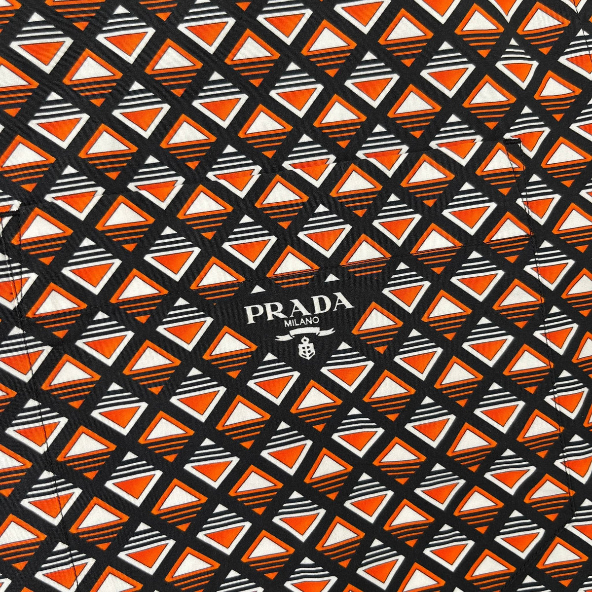 Men's Triangle Logo Long Sleeve Shirt Orange Size M - Photo 5