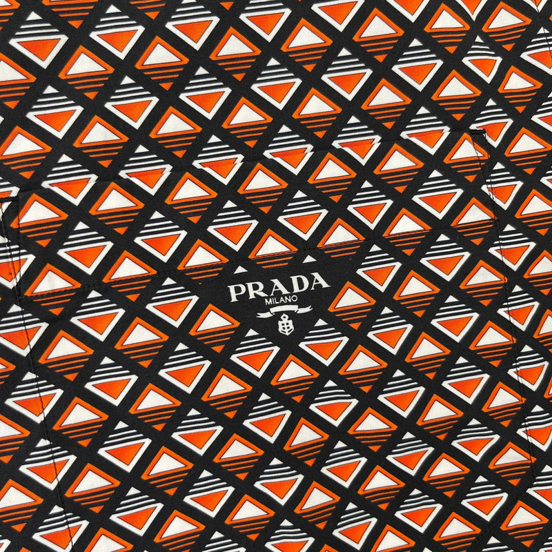 Men's Triangle Logo Long Sleeve Shirt Orange Size M