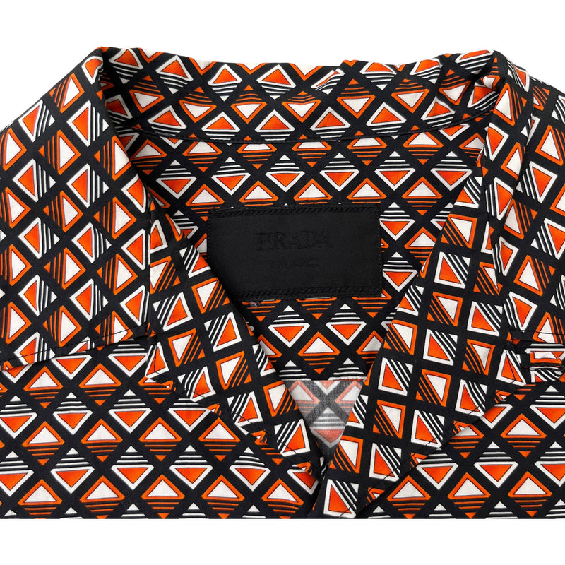 Men's Triangle Logo Long Sleeve Shirt Orange Size M