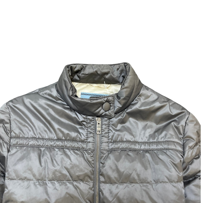 Women's Triangle Logo Nylon Down Jacket Silver Size IT 40 / UK 8