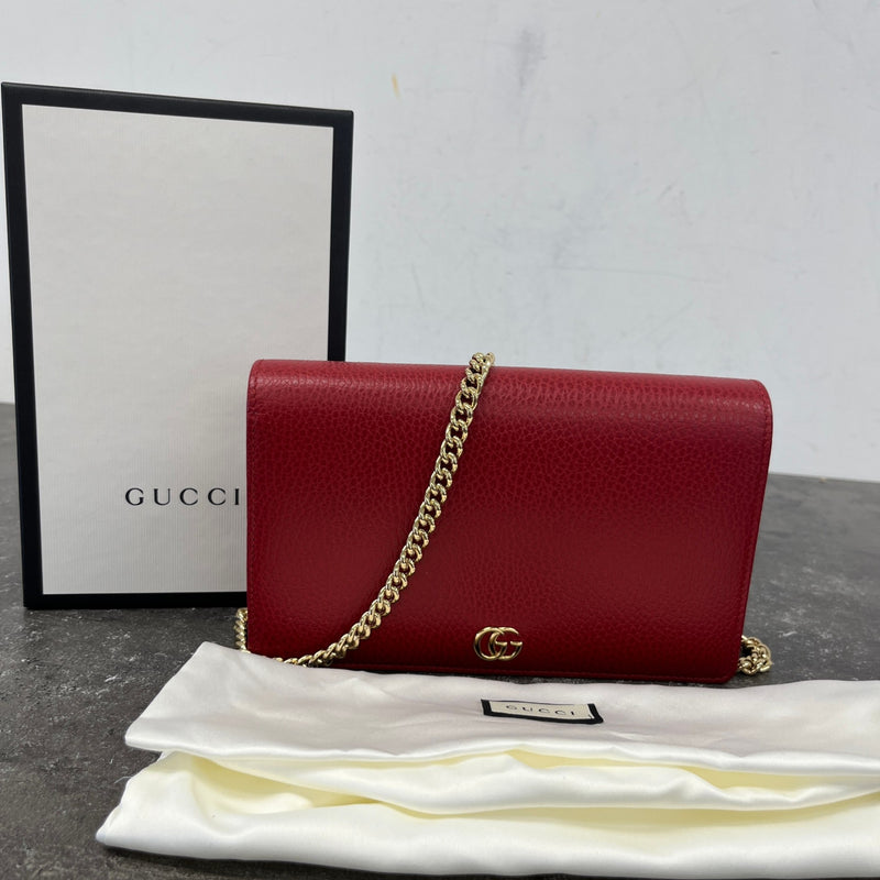 Women's Gg Marmont Wallet On Chain Bag Red