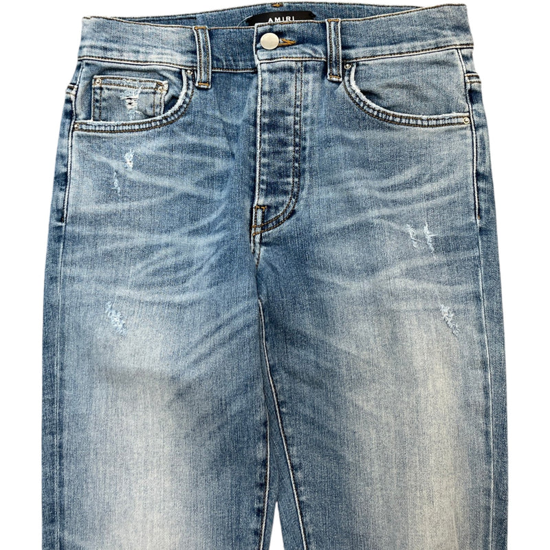 Men's Distressed Washed Jeans Blue Size S / W30