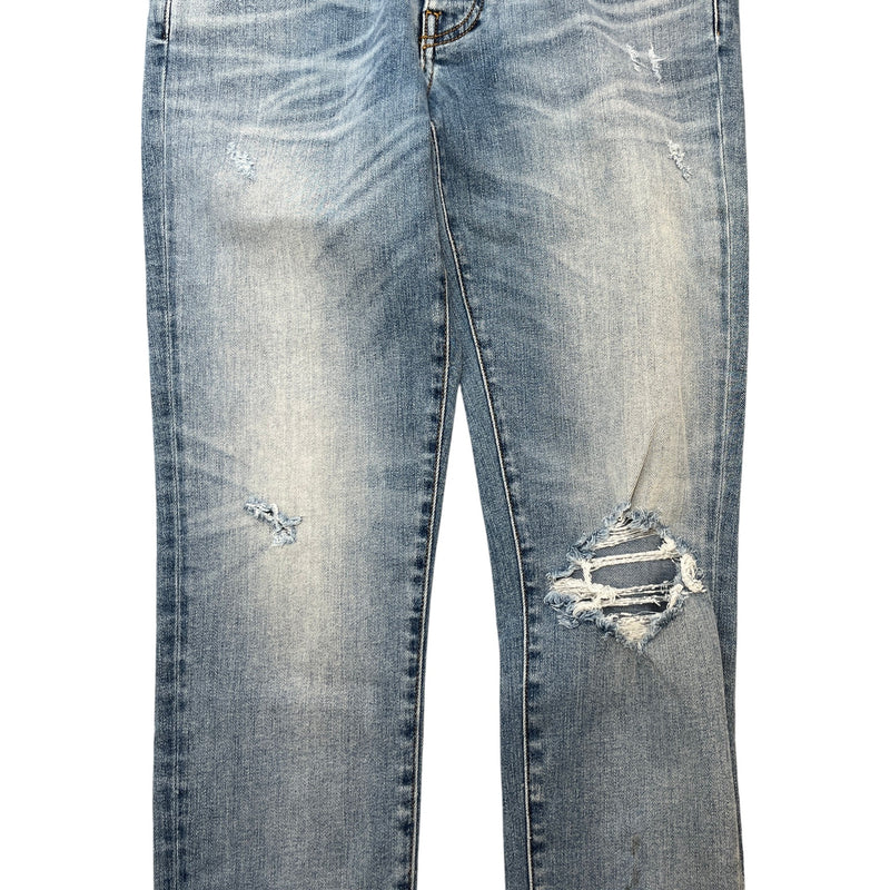 Men's Distressed Washed Jeans Blue Size S / W30
