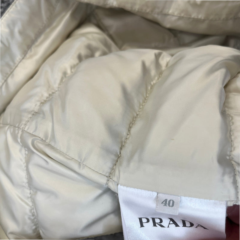 Women's Triangle Logo Nylon Down Jacket Silver Size IT 40 / UK 8