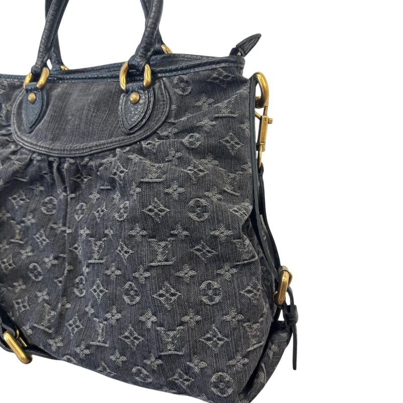 Women's Monogram Denim Neo Cabby Handbag Black