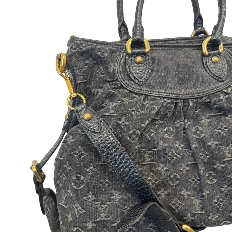 Women's Monogram Denim Neo Cabby Handbag Black