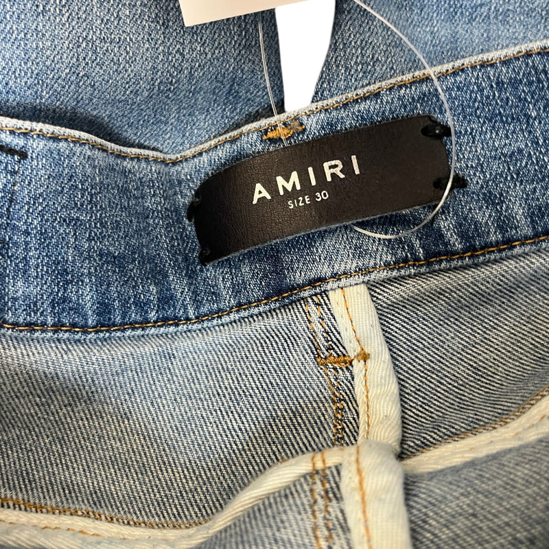 Men's Distressed Washed Jeans Blue Size S / W30