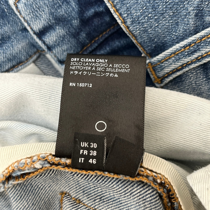 Men's Distressed Washed Jeans Blue Size S / W30