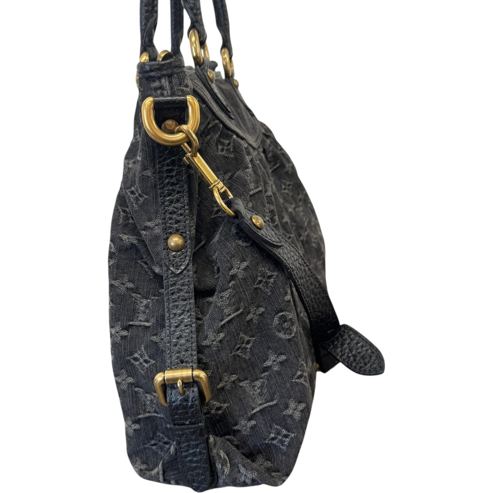 Women's Monogram Denim Neo Cabby Handbag Black - Photo 6